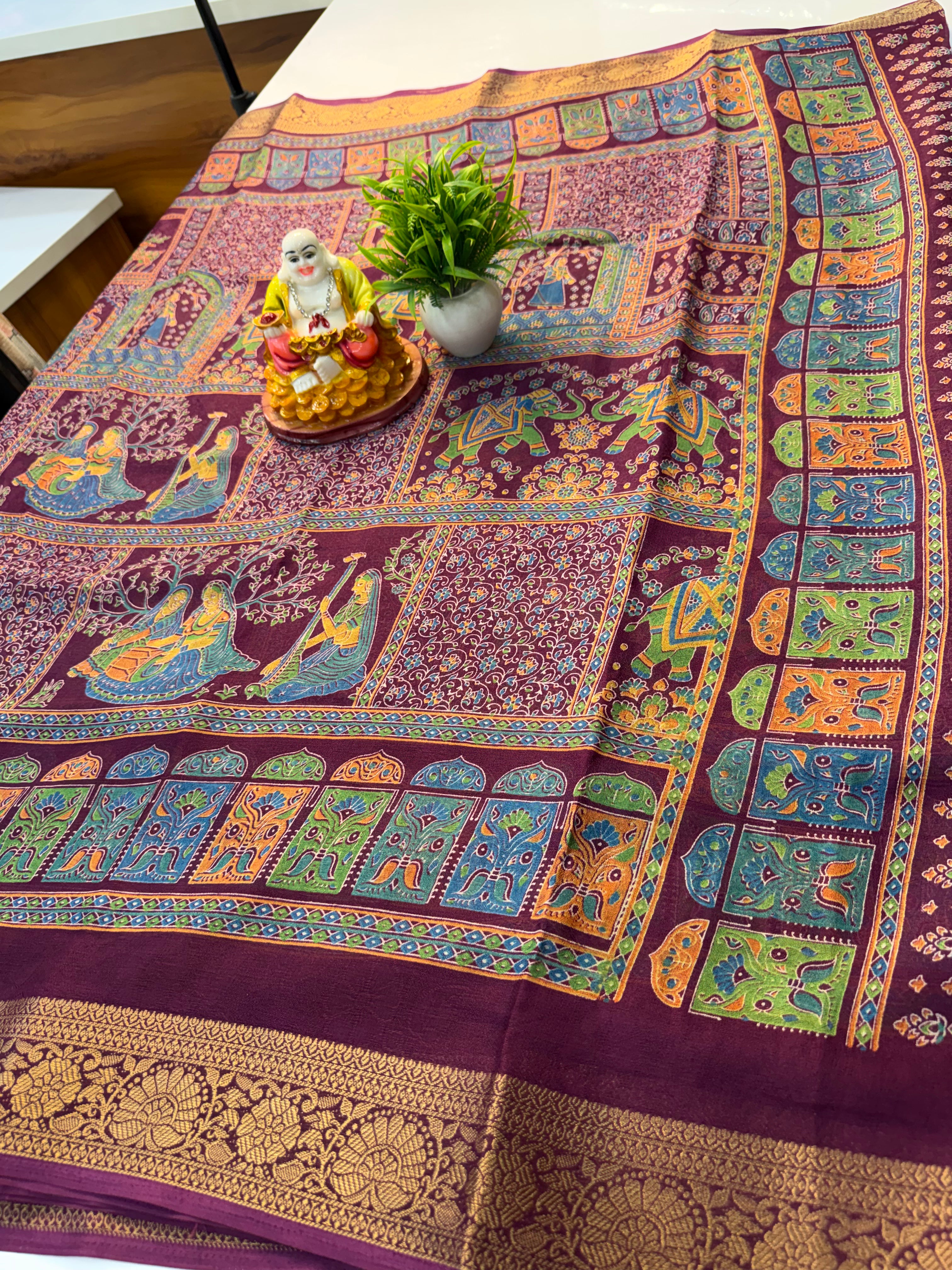 Beautiful Georgette Saree with Pashmina Design