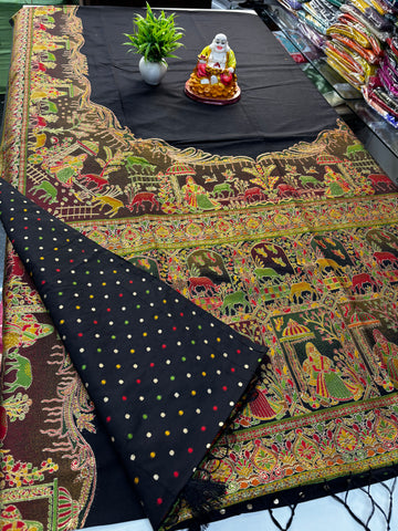 Premium Semi Silk Saree with Elegant Pashmina Design and rich pallu | Padmavathi Silks and Sarees