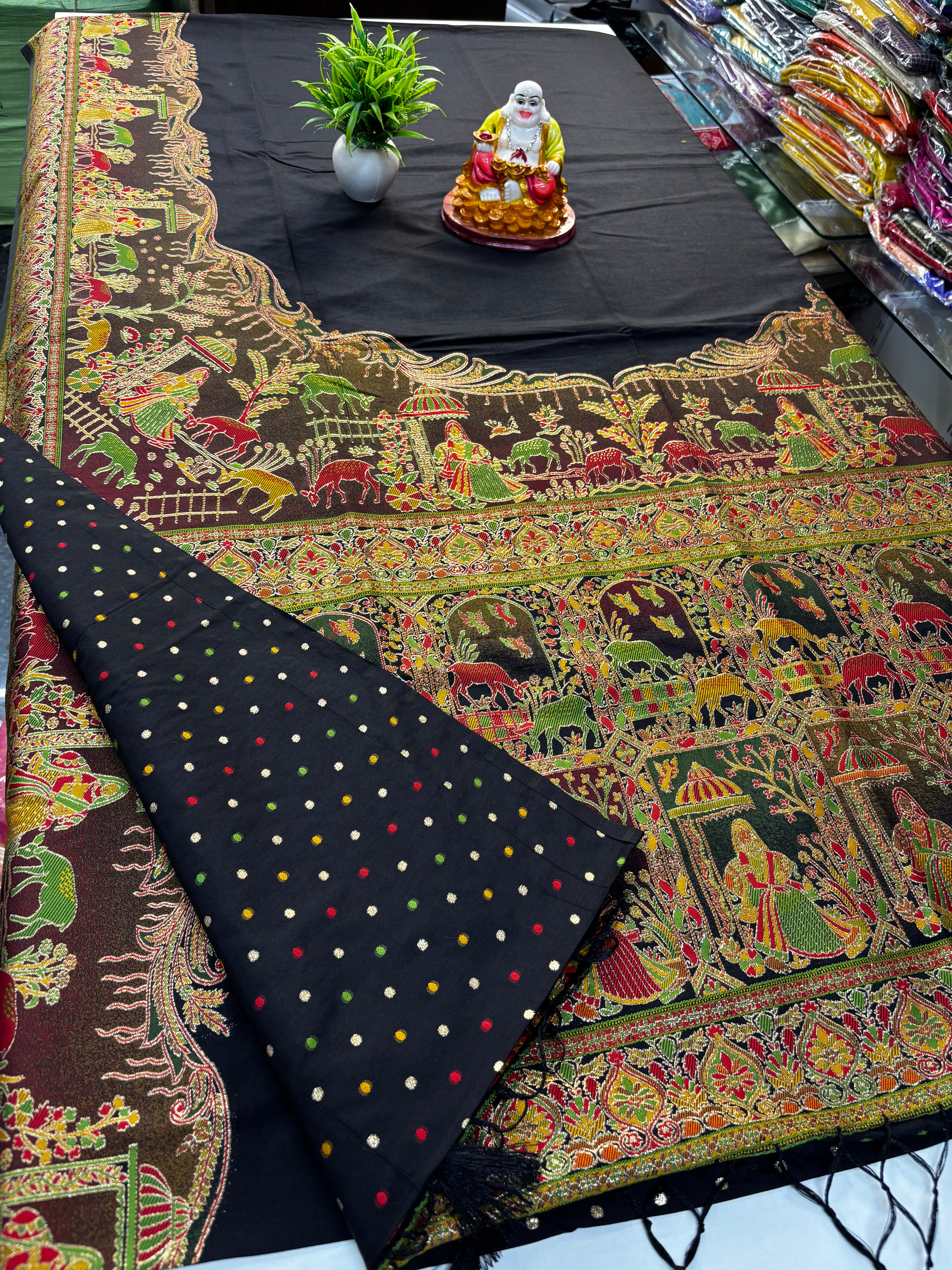 Premium Semi Silk Saree with Elegant Pashmina Design and rich pallu | Padmavathi Silks and Sarees