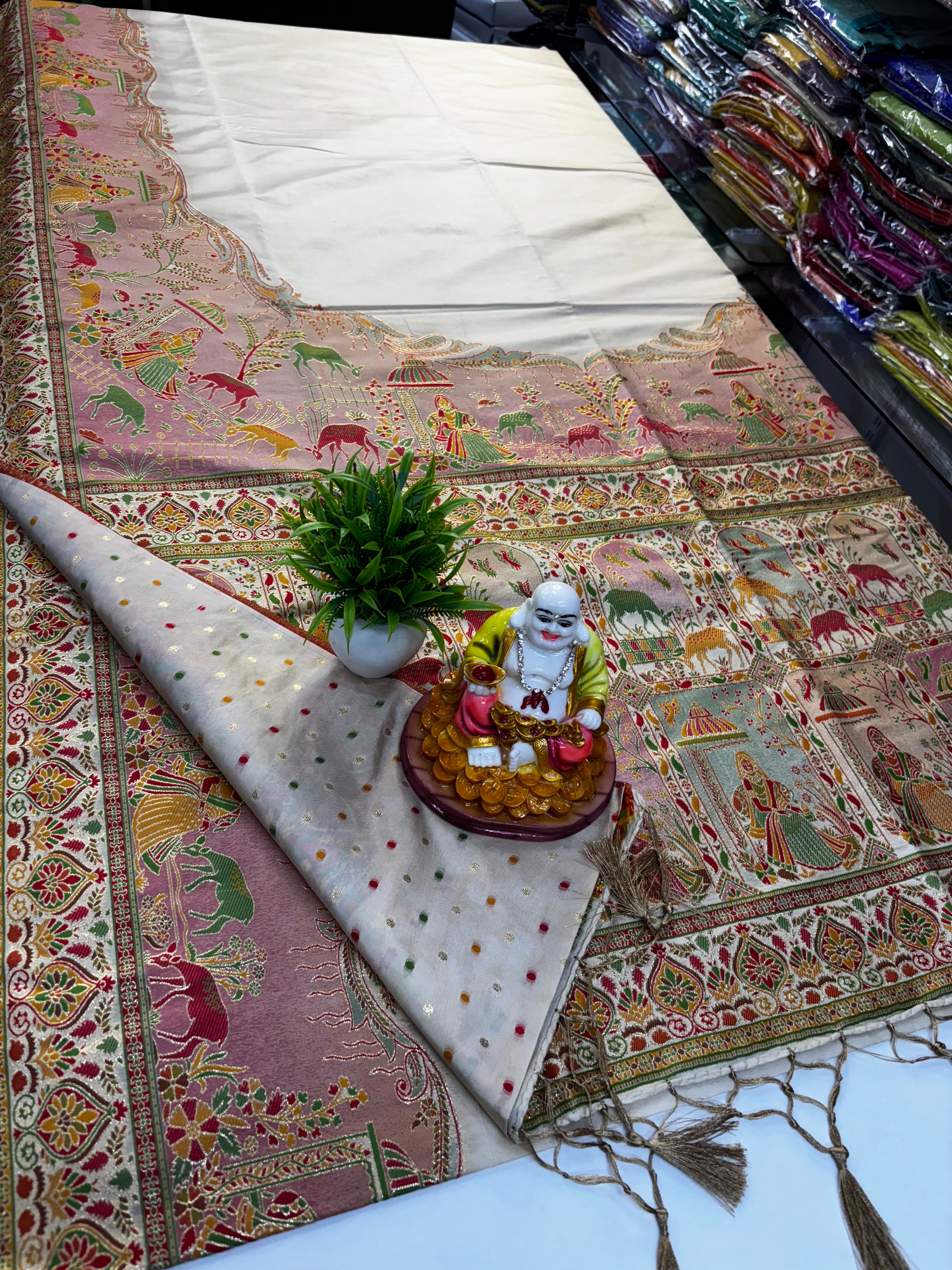 Premium Semi Silk Saree with Elegant Pashmina Design and rich pallu | Padmavathi Silks and Sarees