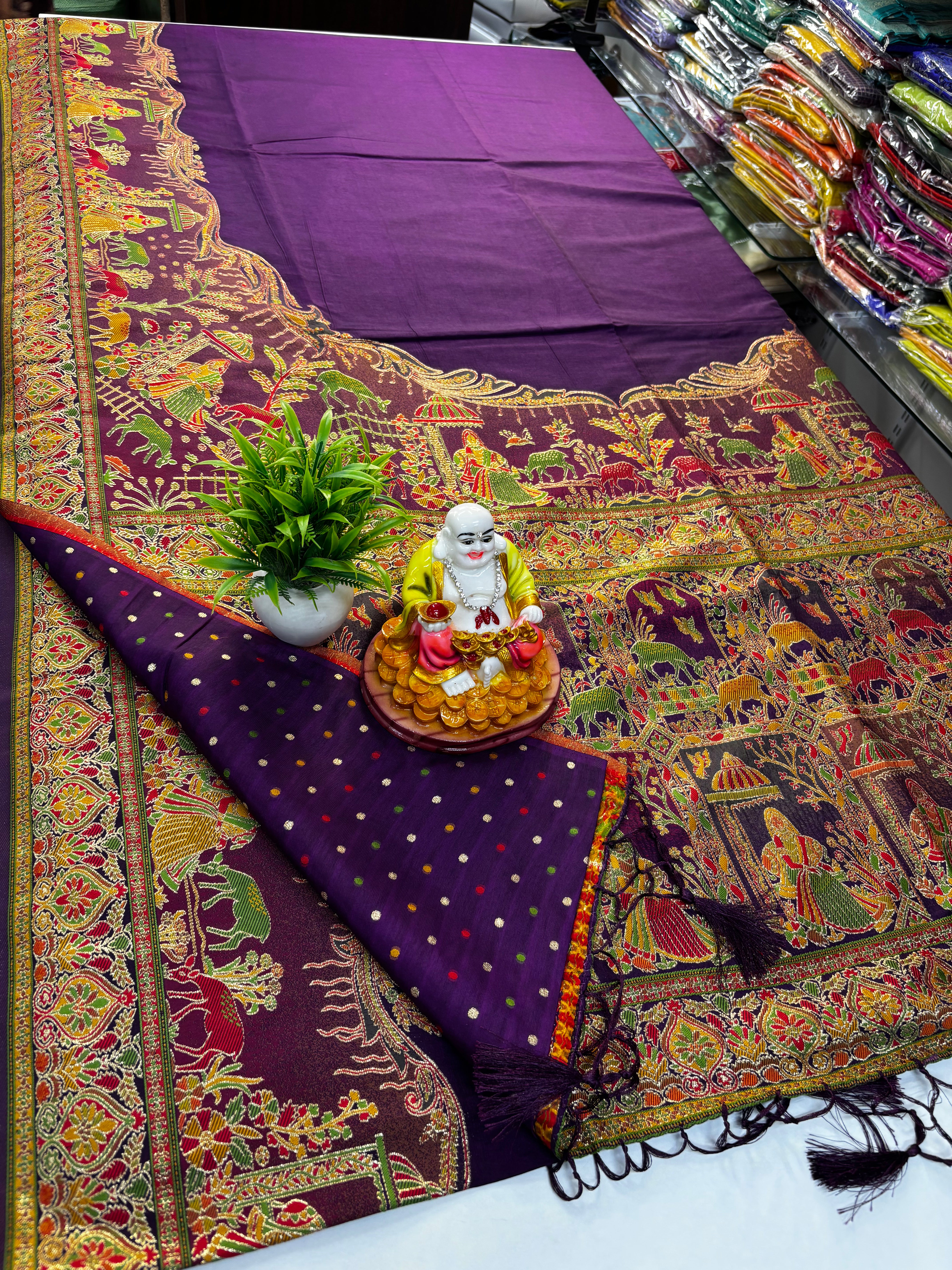 Premium Semi Silk Saree with Elegant Pashmina Design and rich pallu | Padmavathi Silks and Sarees