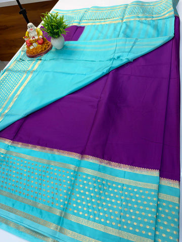 Premium Mysore Crepe Silk Saree with Elegant Bindhi Border