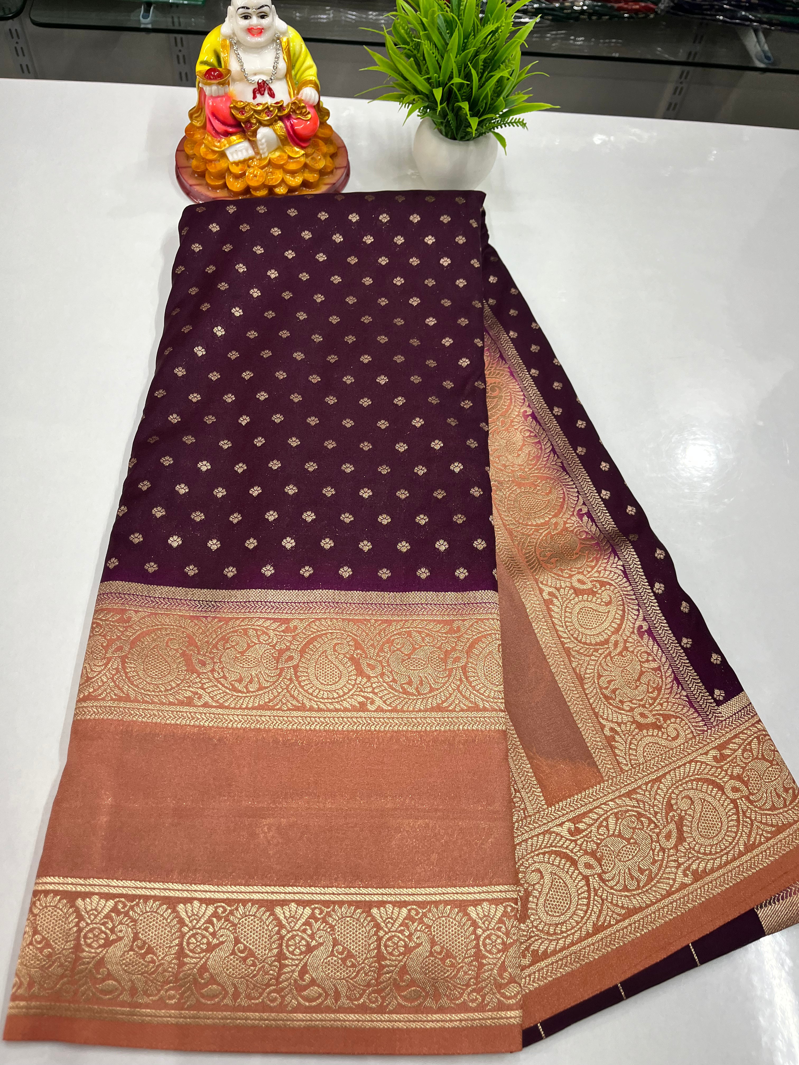 Premium Georgette Saree with Elegant Peacock Design – Padmavathi Silks and Sarees