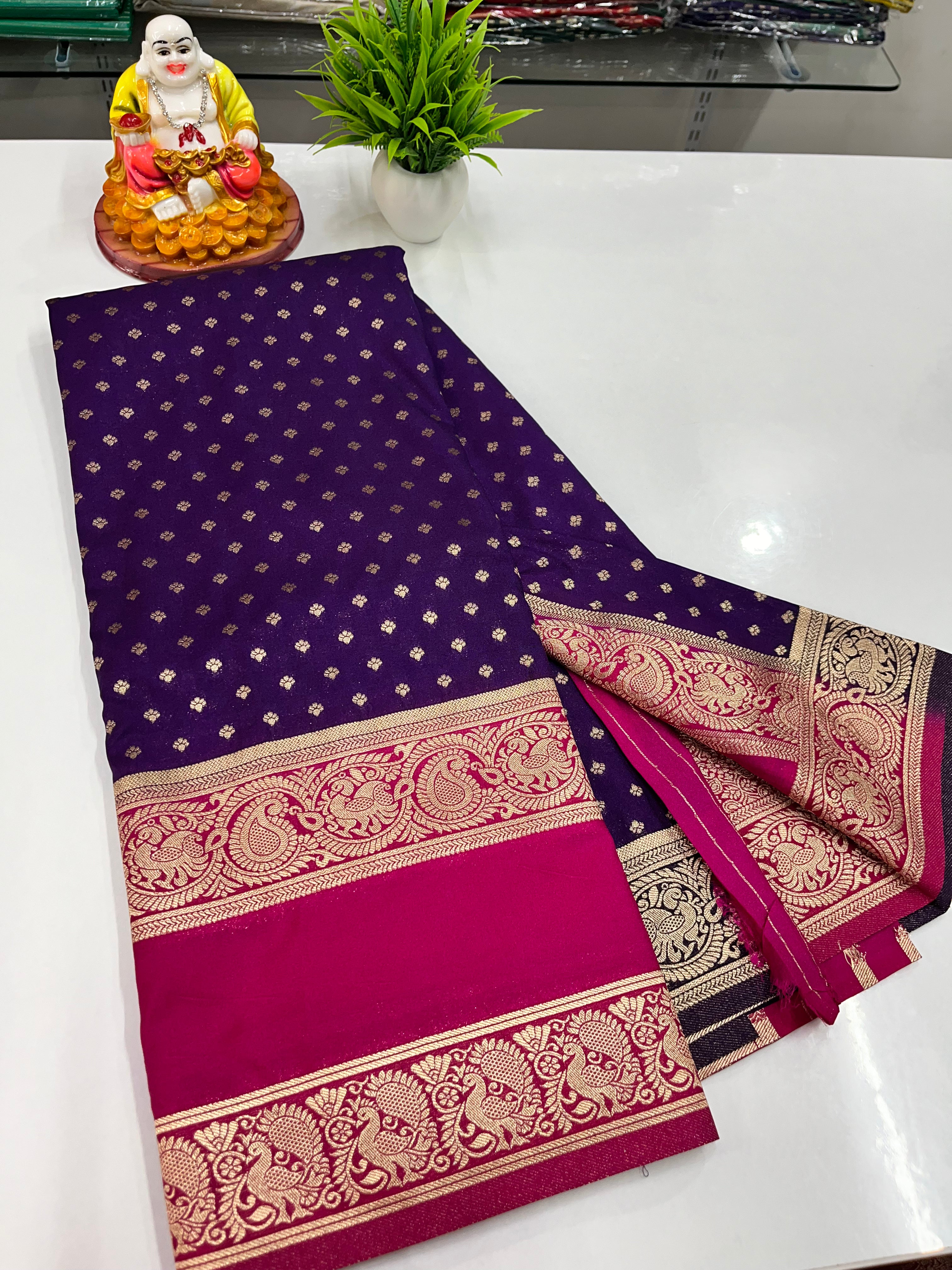 Premium Georgette Saree with Elegant Peacock Design – Padmavathi Silks and Sarees
