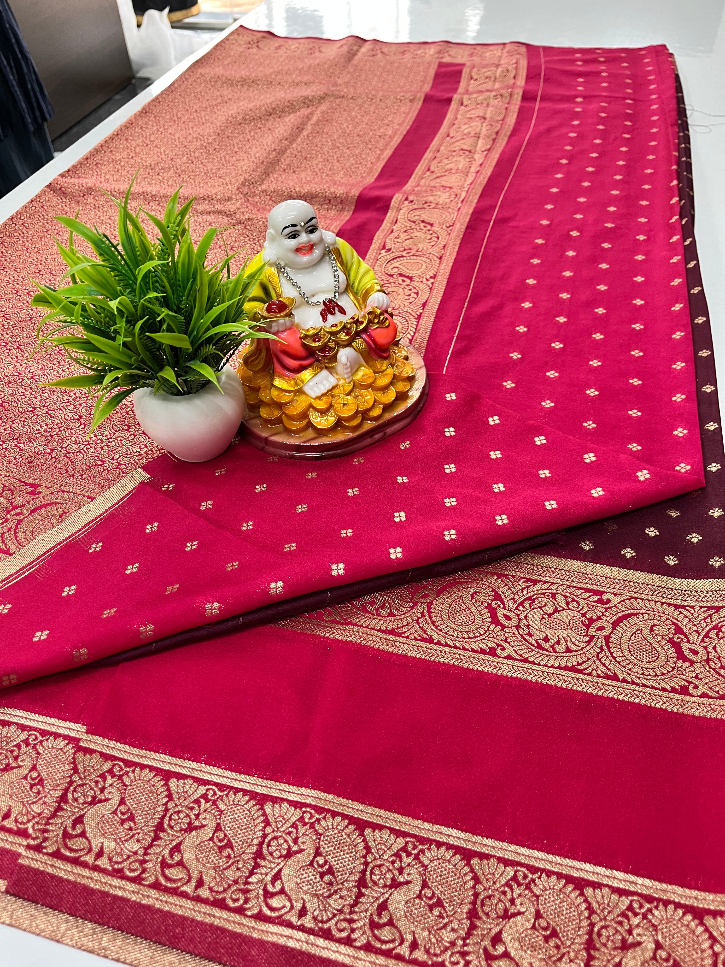 Premium Georgette Saree with Elegant Peacock Design – Padmavathi Silks and Sarees