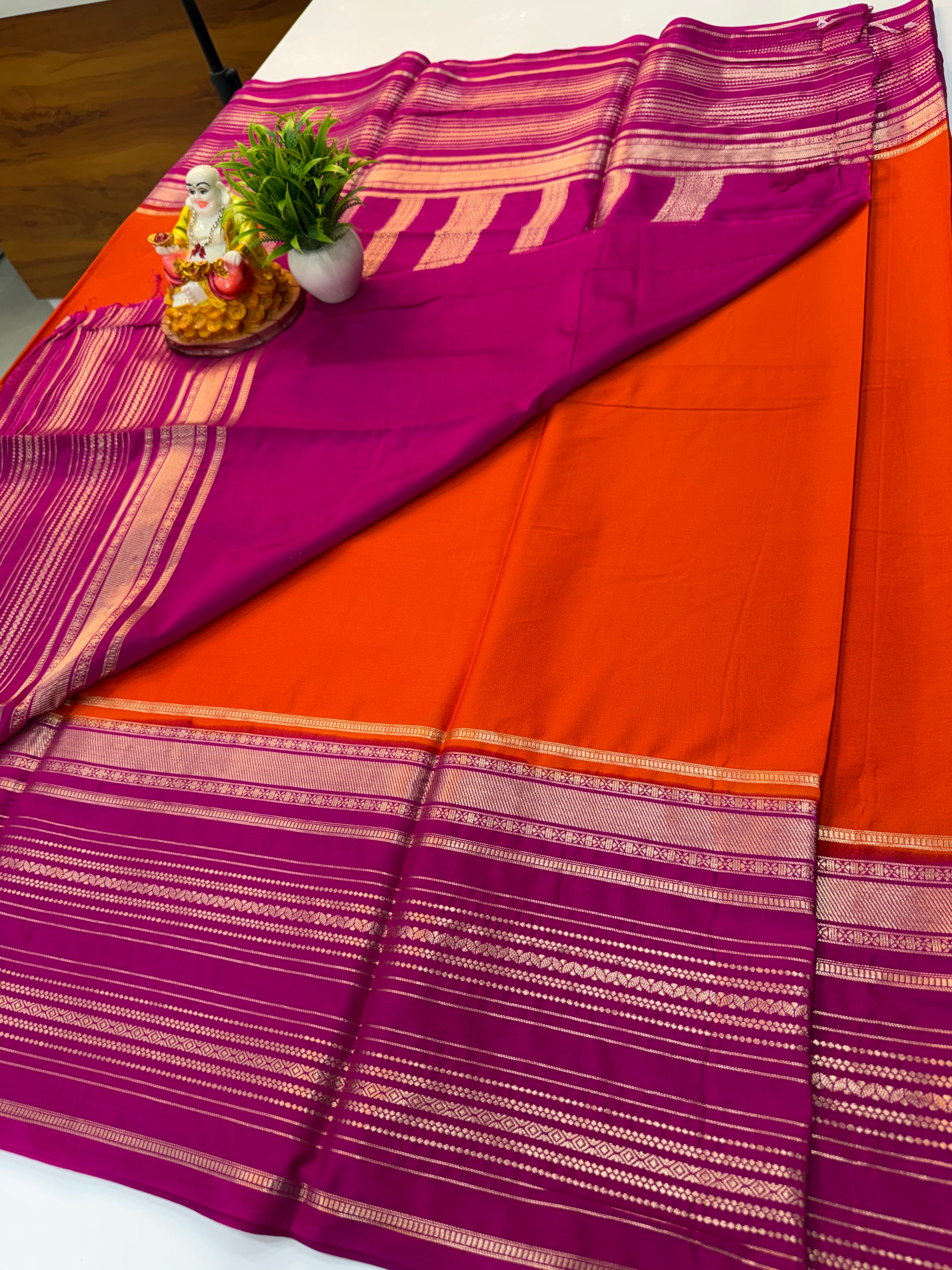 Premium Mysore Crepe Silk Saree with Rich Pallu