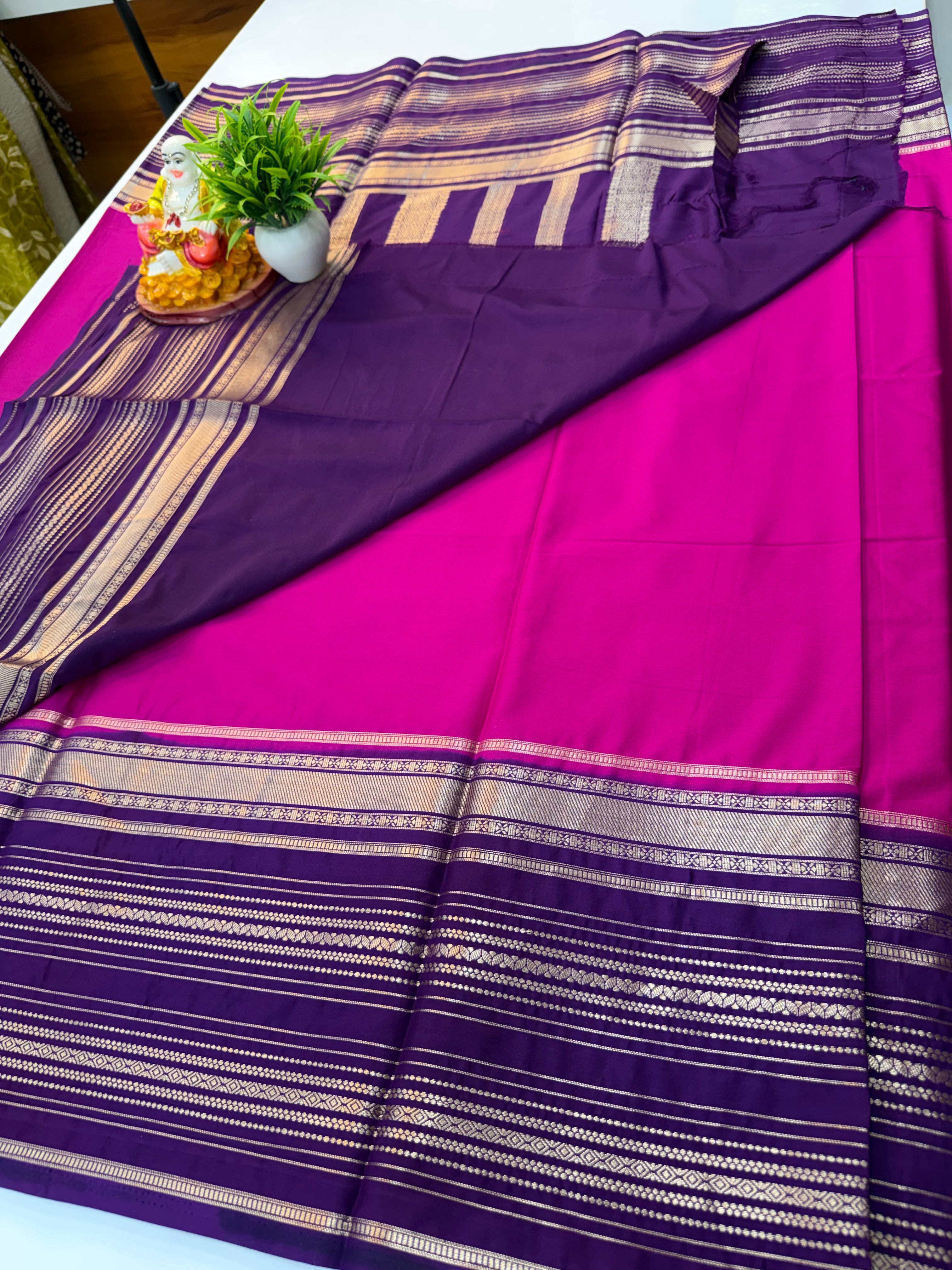 Premium Mysore Crepe Silk Saree with Rich Pallu