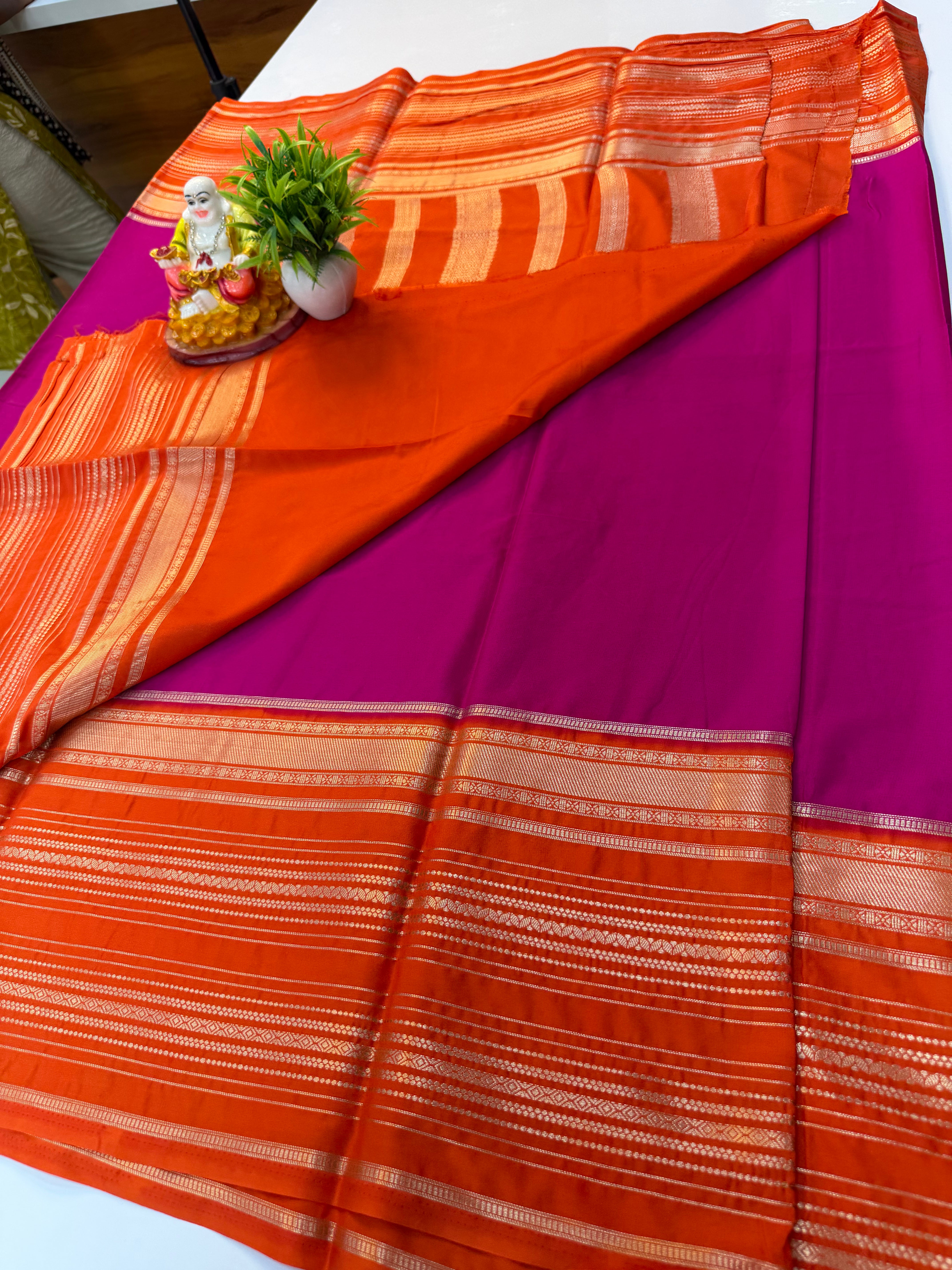 Premium Mysore Crepe Silk Saree with Rich Pallu