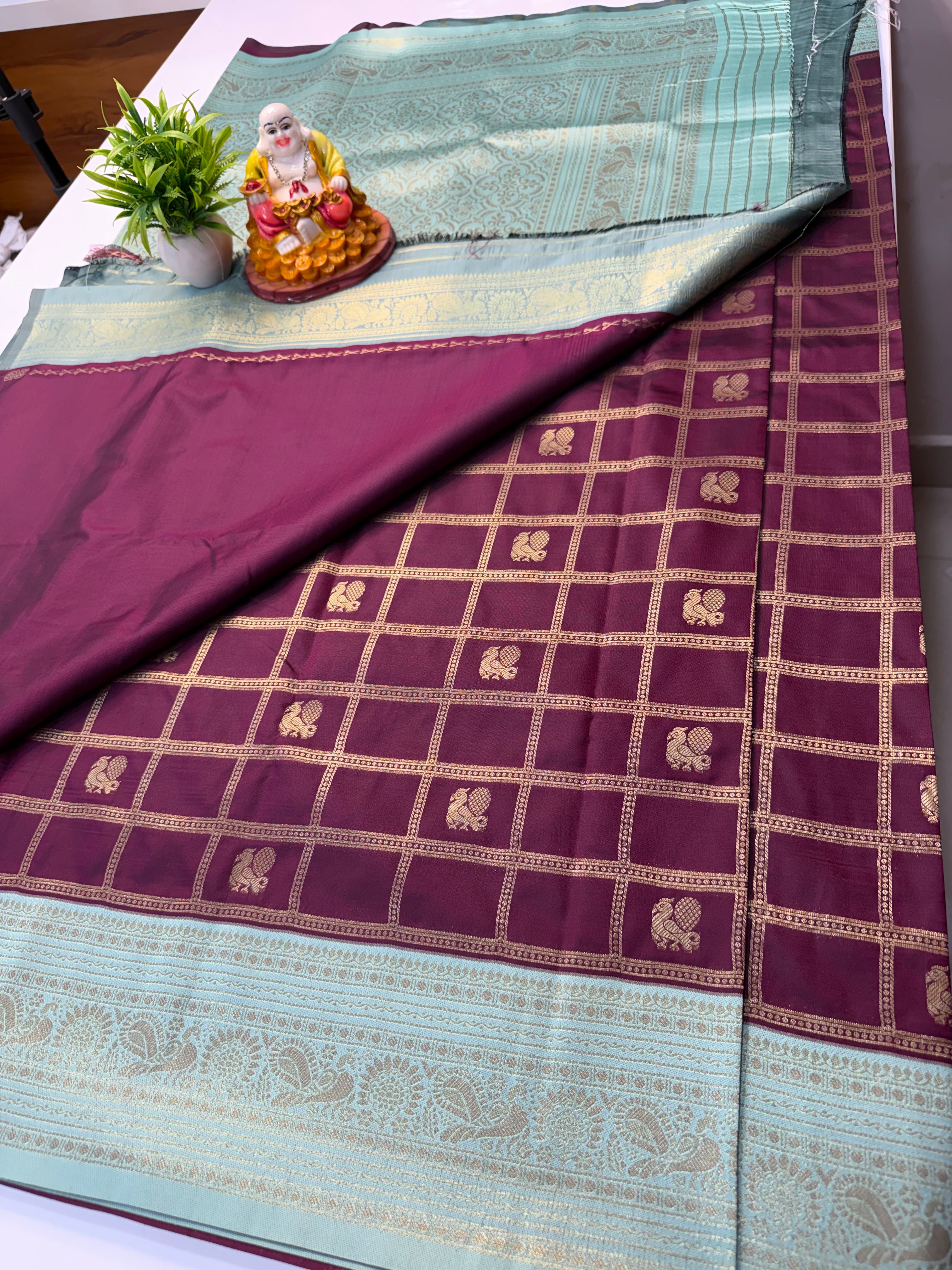 Premium Semi Silk Saree with Peacock Design & Rich Pallu