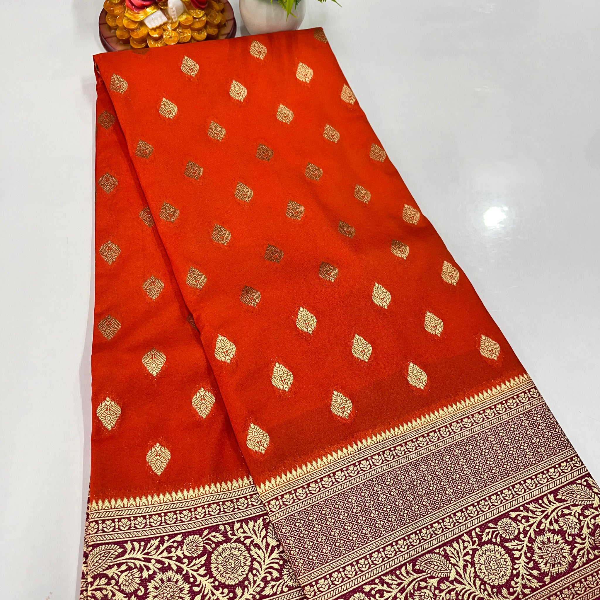 Premium Georgette Saree with Beautiful Buttas | Made from Padmavathi Silks and Sarees