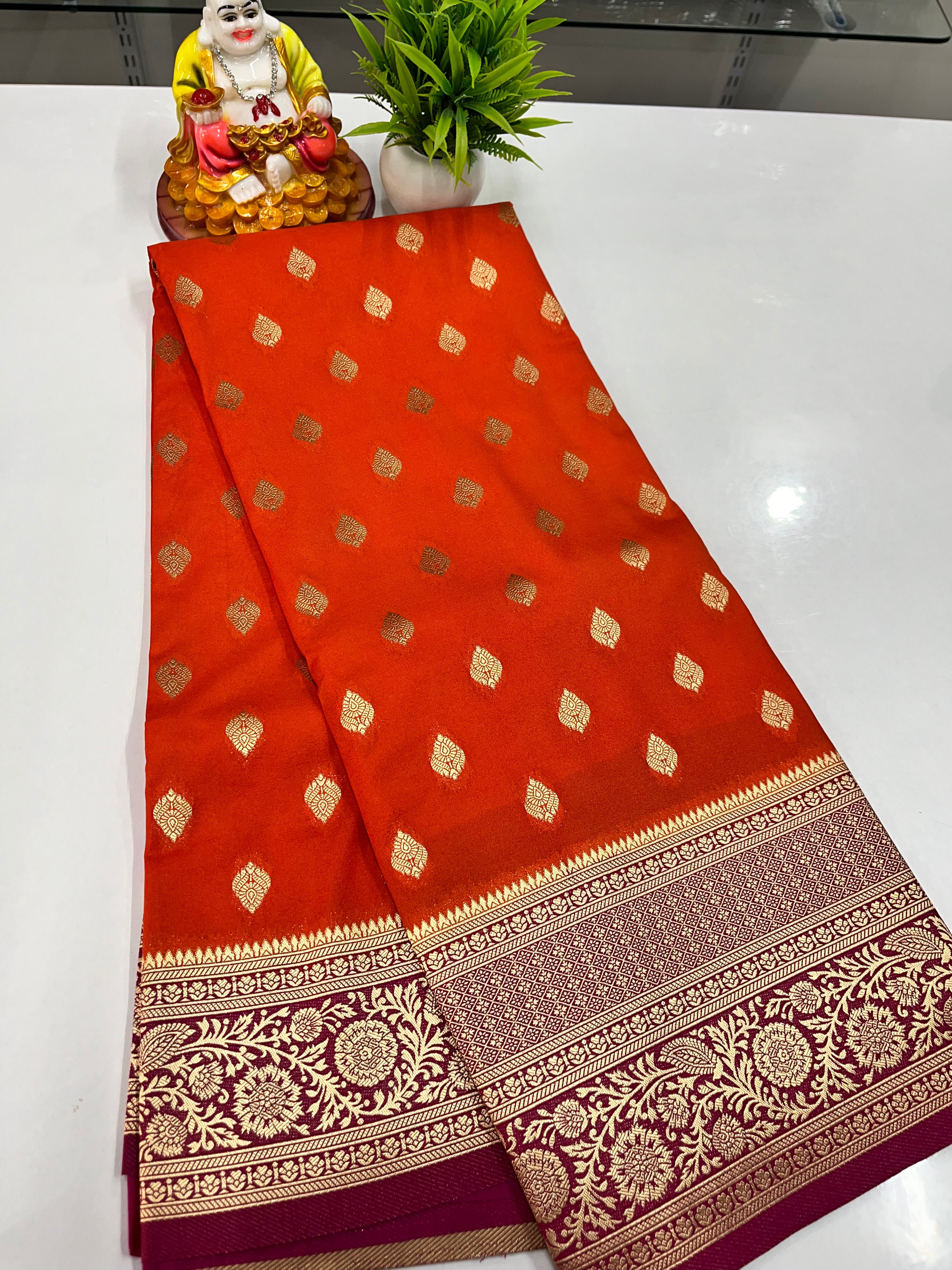 Premium Georgette Saree with Beautiful Buttas | Made from Padmavathi Silks and Sarees