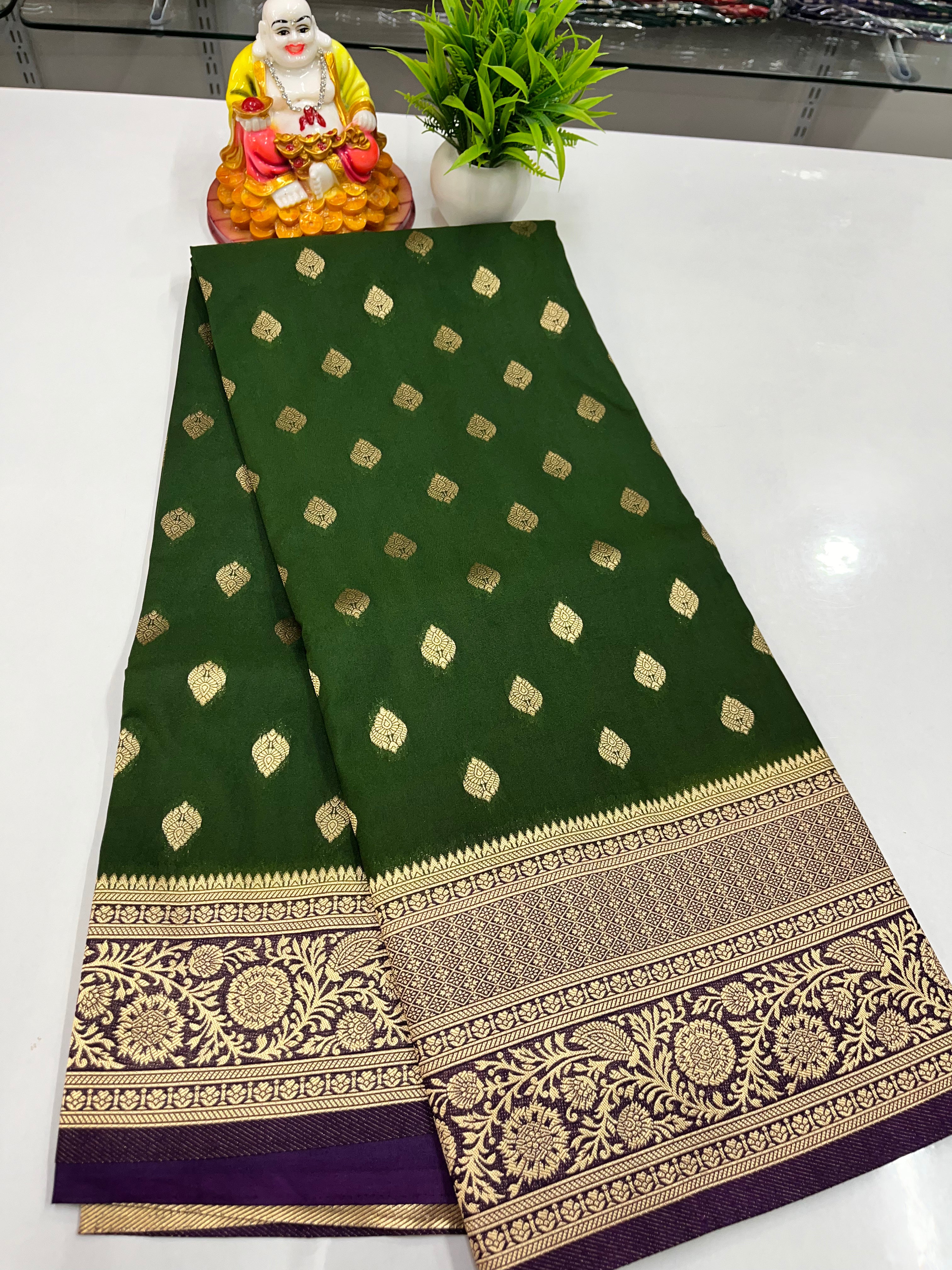 Premium Georgette Saree with Beautiful Buttas | Made from Padmavathi Silks and Sarees