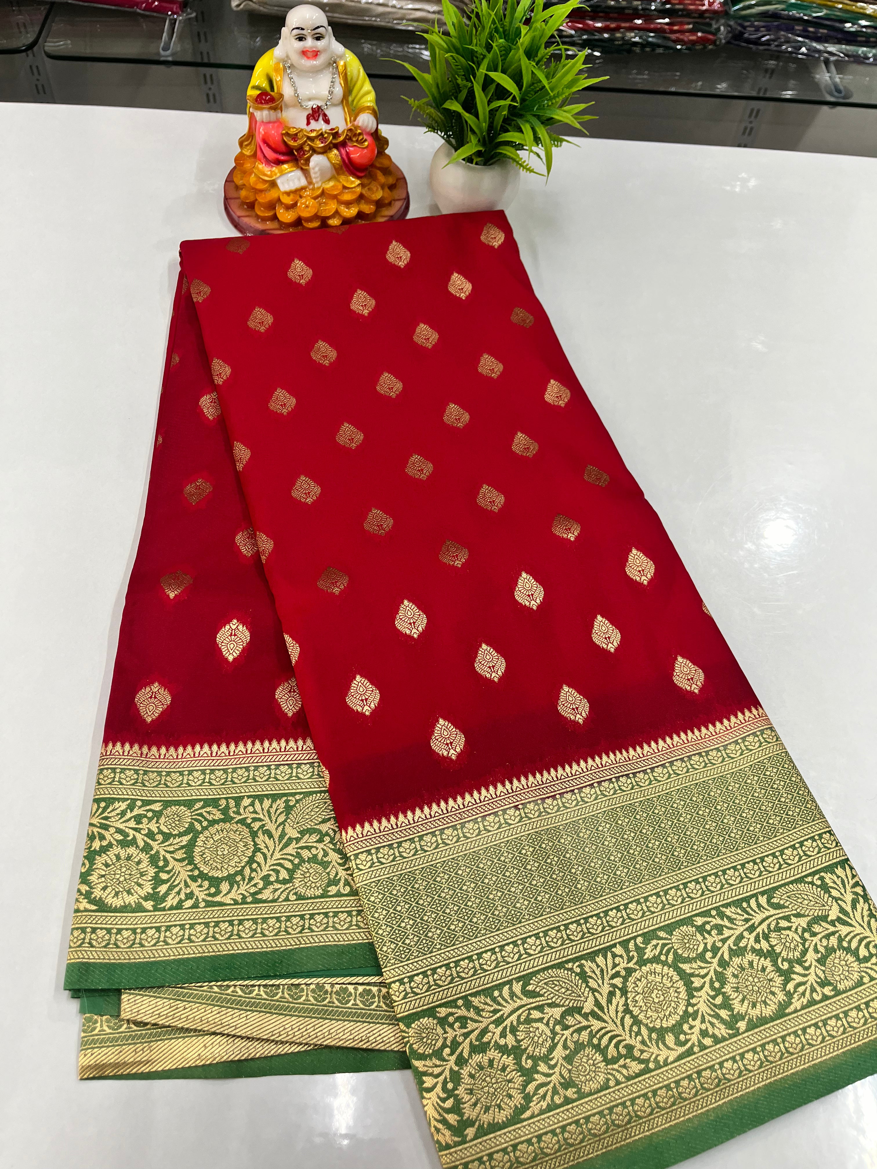Premium Georgette Saree with Beautiful Buttas | Made from Padmavathi Silks and Sarees
