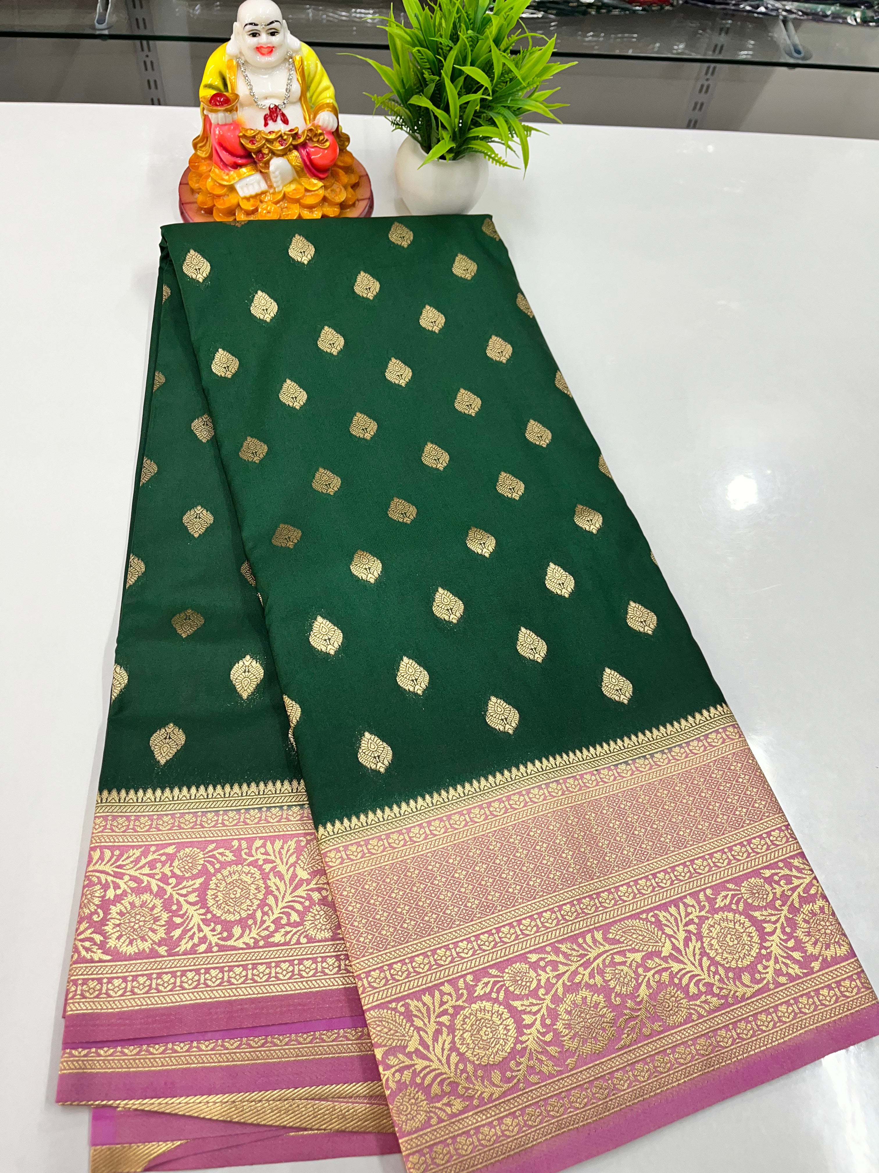 Premium Georgette Saree with Beautiful Buttas | Made from Padmavathi Silks and Sarees