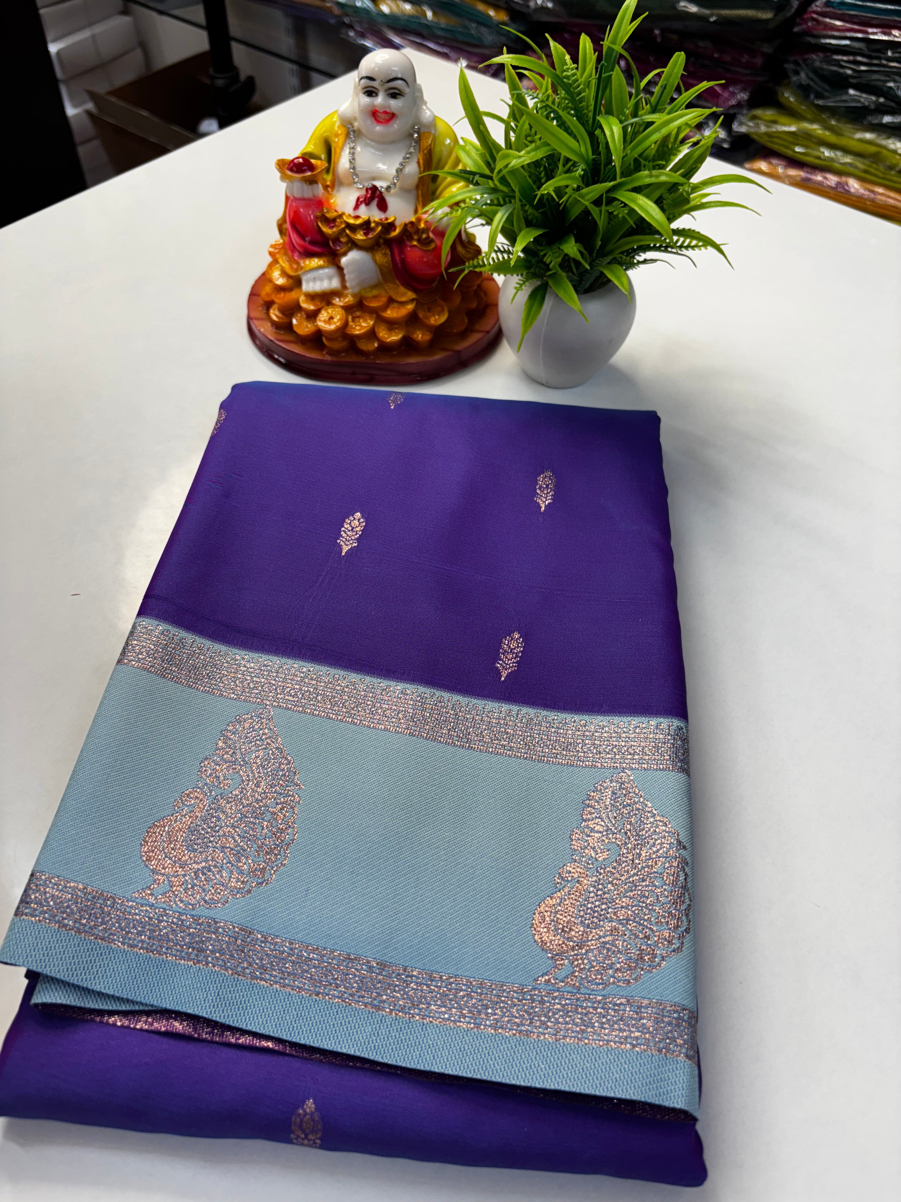 🦚 Premium Semi Silk Saree with Peacock Design & Rich Pallu