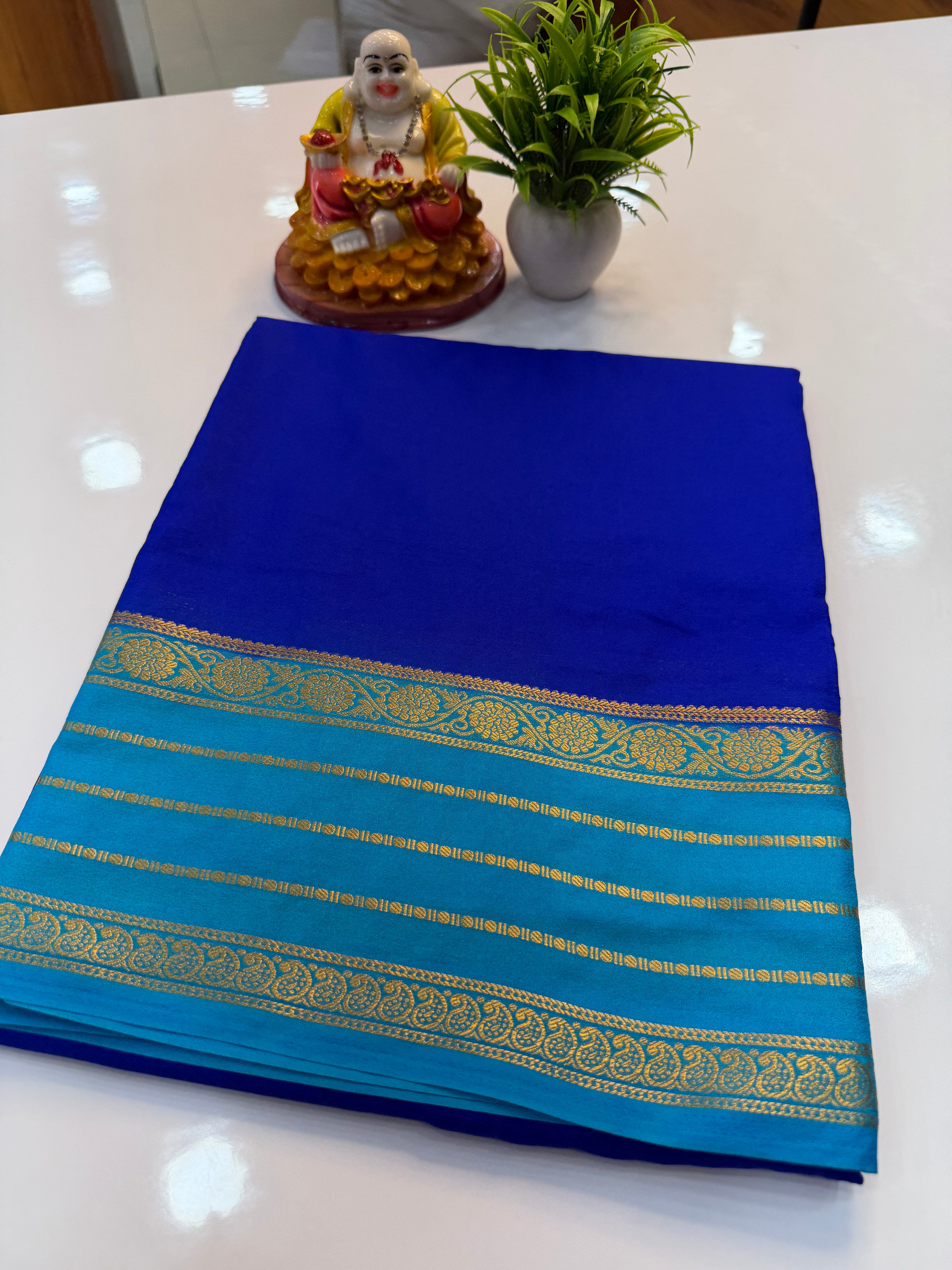 Mysore Crepe Silk Saree with Beautiful Border | Padmavathi Silks and Sarees