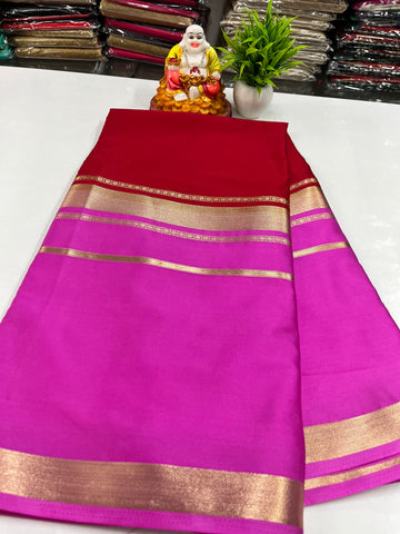2D Semi Crepe Saree with Beautiful Color Combination – Padmavathi Silks and Sarees