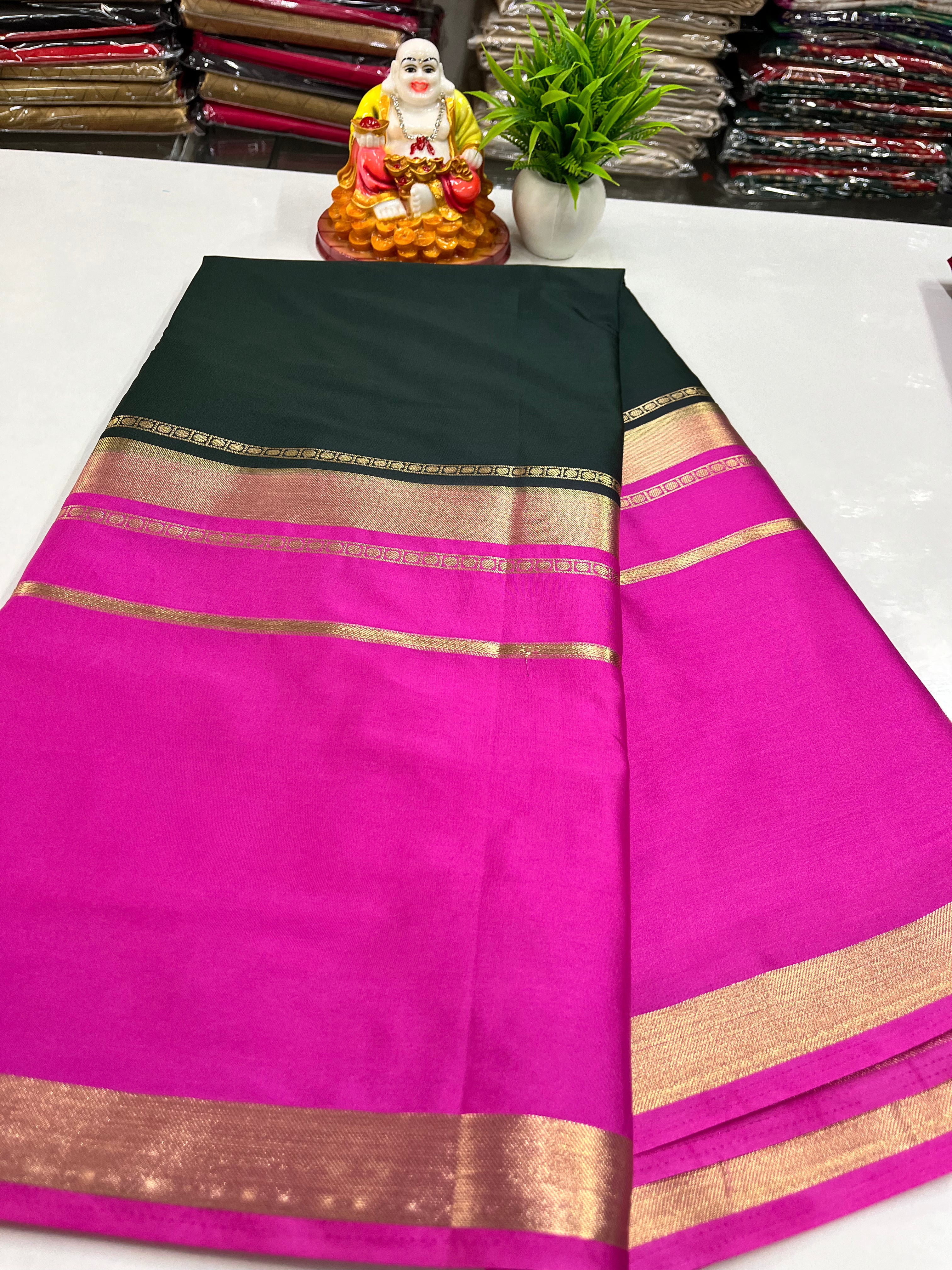 2D Semi Crepe Saree with Beautiful Color Combination – Padmavathi Silks and Sarees