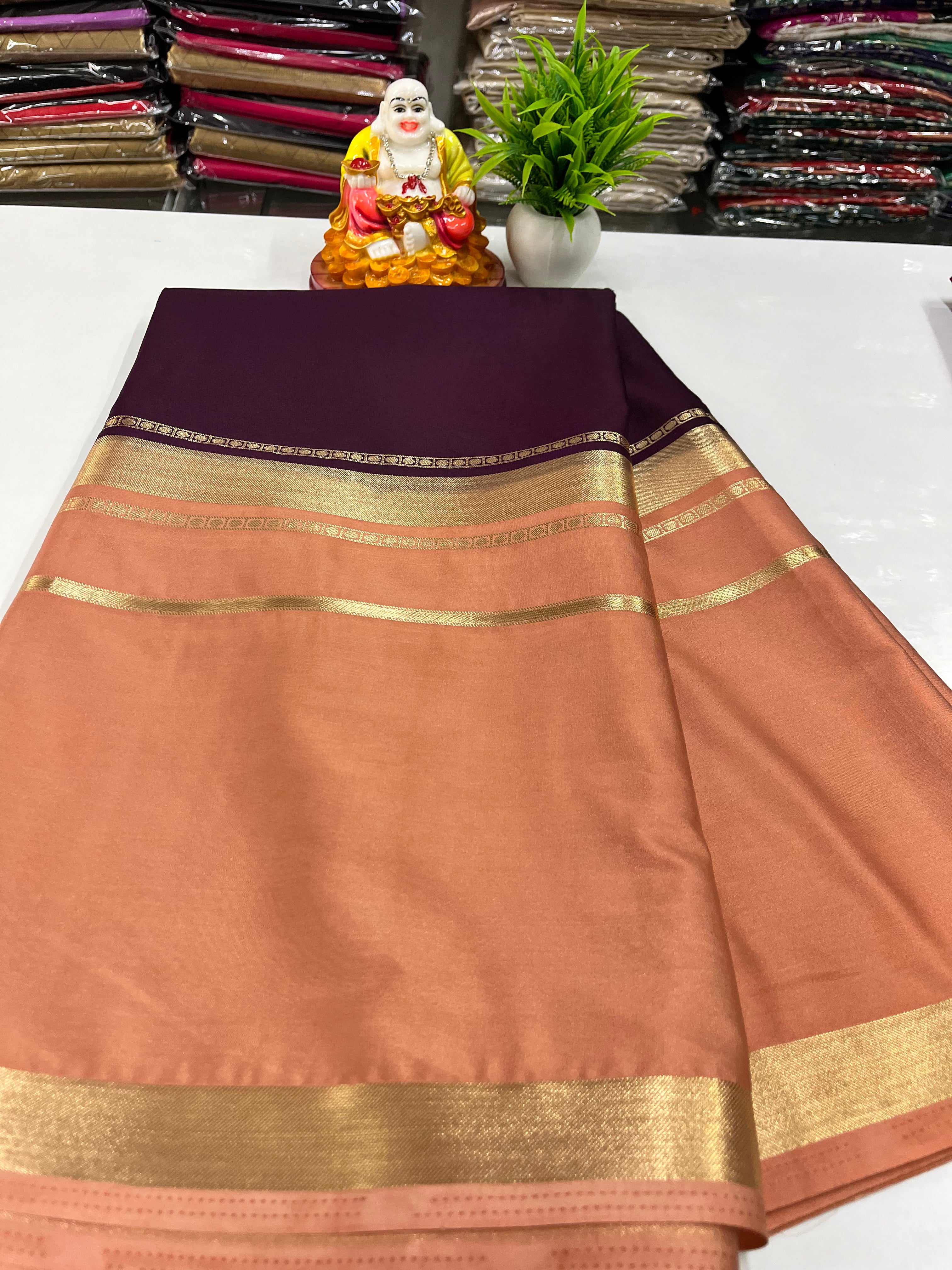 2D Semi Crepe Saree with Beautiful Color Combination – Padmavathi Silks and Sarees