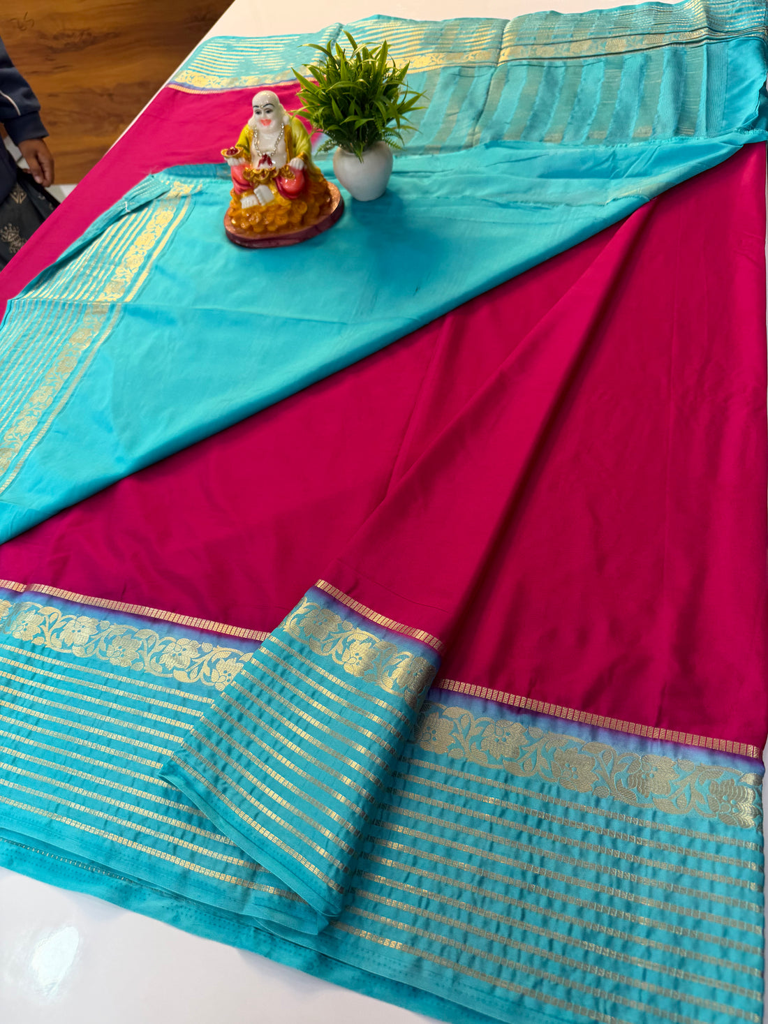 Premium Mysore Crepe Silk Saree with Contrast Beautiful Border
