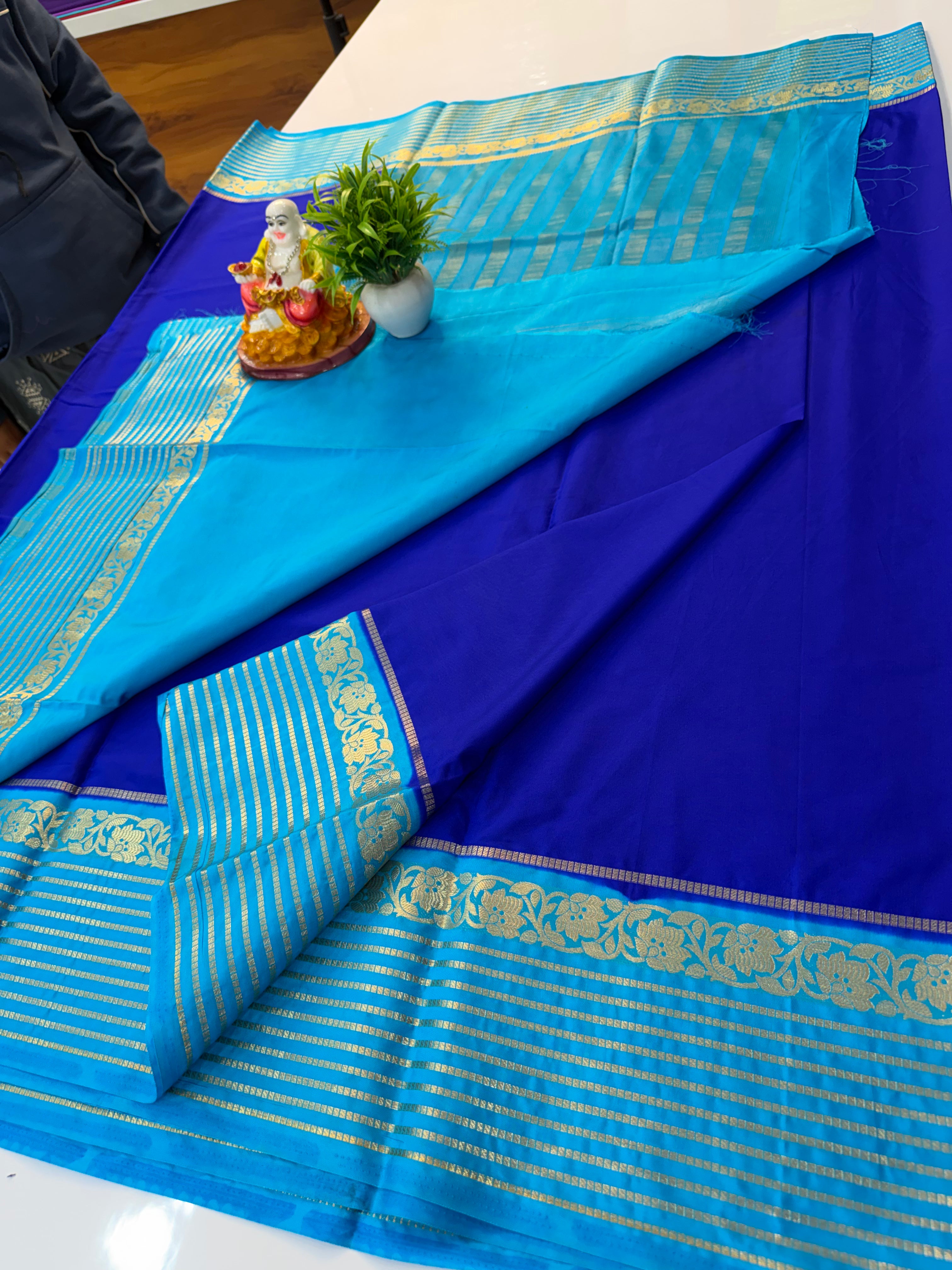 Premium Mysore Crepe Silk Saree with Contrast Beautiful Border