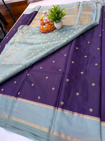 Premium Gajji Silk Saree with Buttas & Bentex Border with Rich Pallu