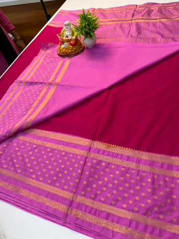 Beautiful Bindhi Border Saree with Rich Pallu – Elegance in Every Drape
