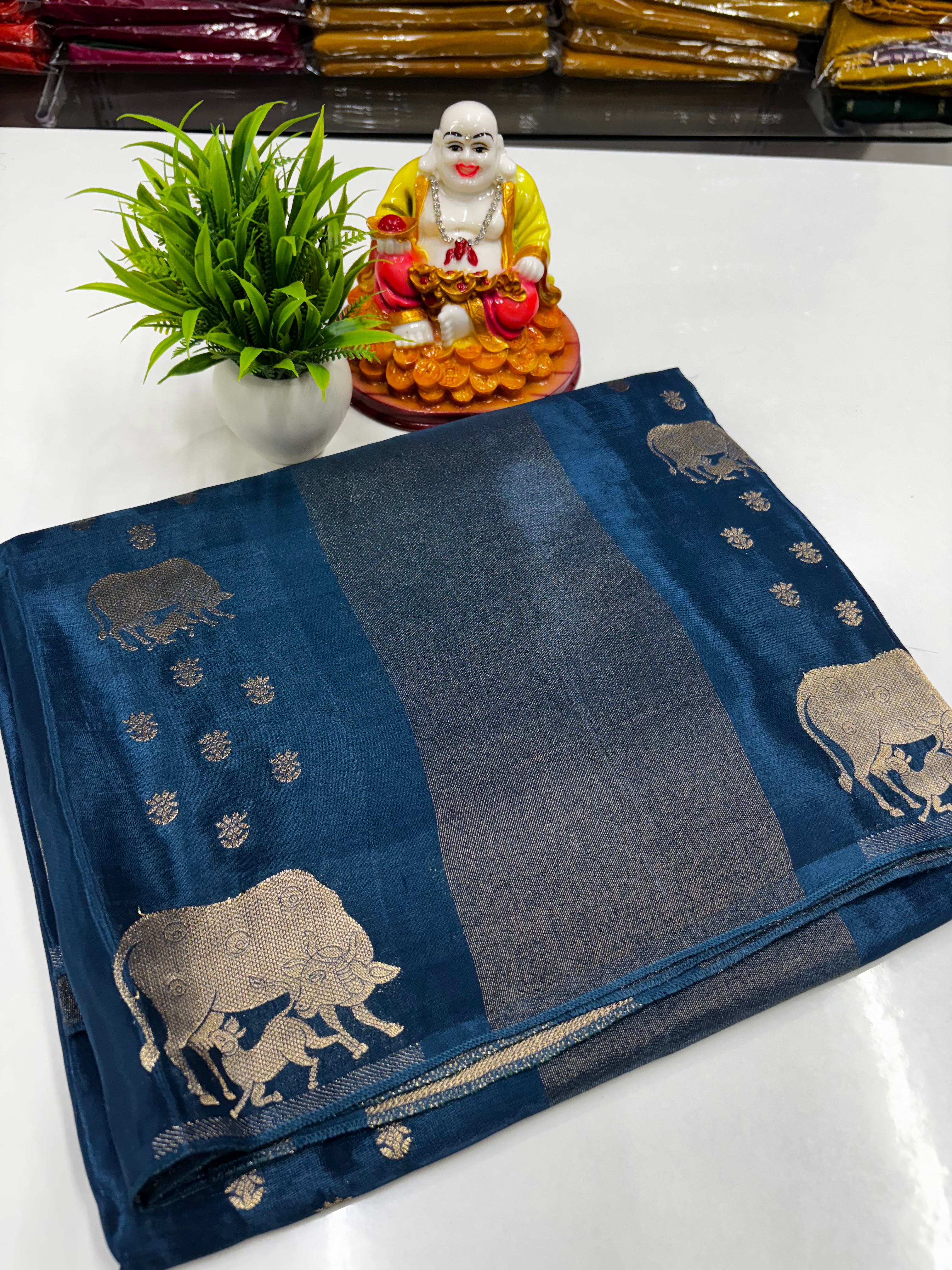 Premium Viscose Saree with Elegant Kalamkari Design ✨