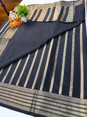 Mysore Crepe Silk Saree with Stripes