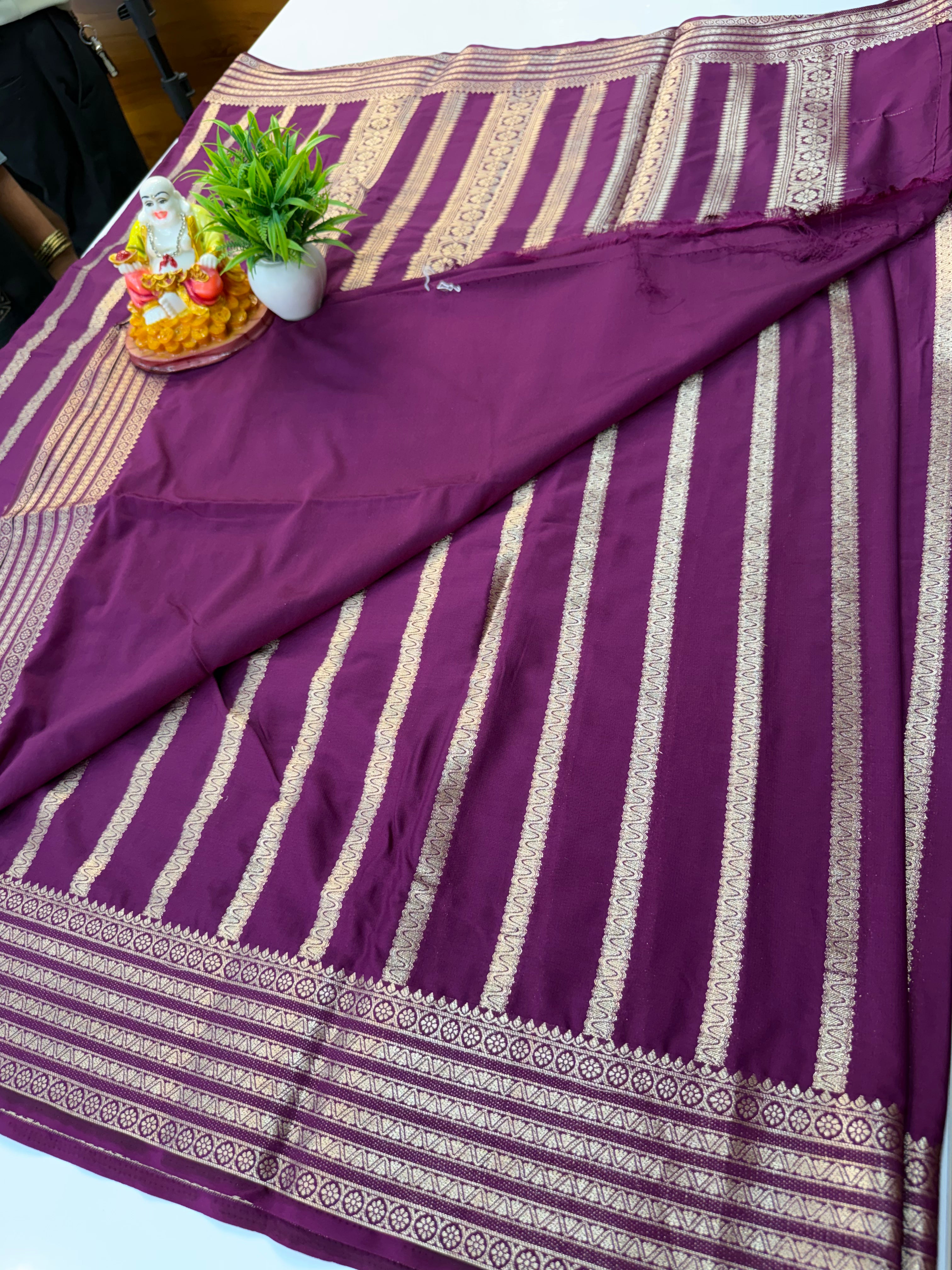 Mysore Crepe Silk Saree with Stripes