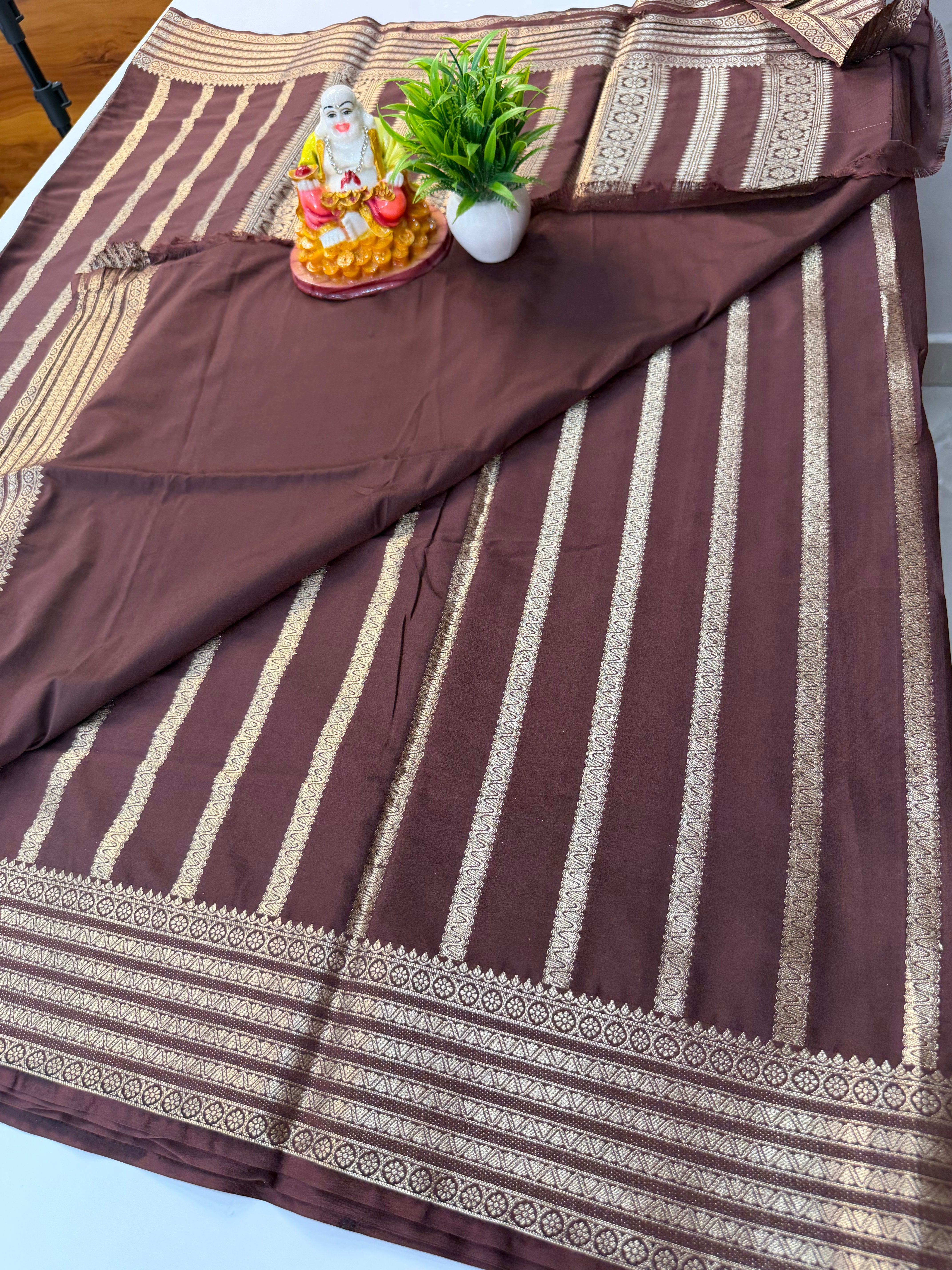 Mysore Crepe Silk Saree with Stripes
