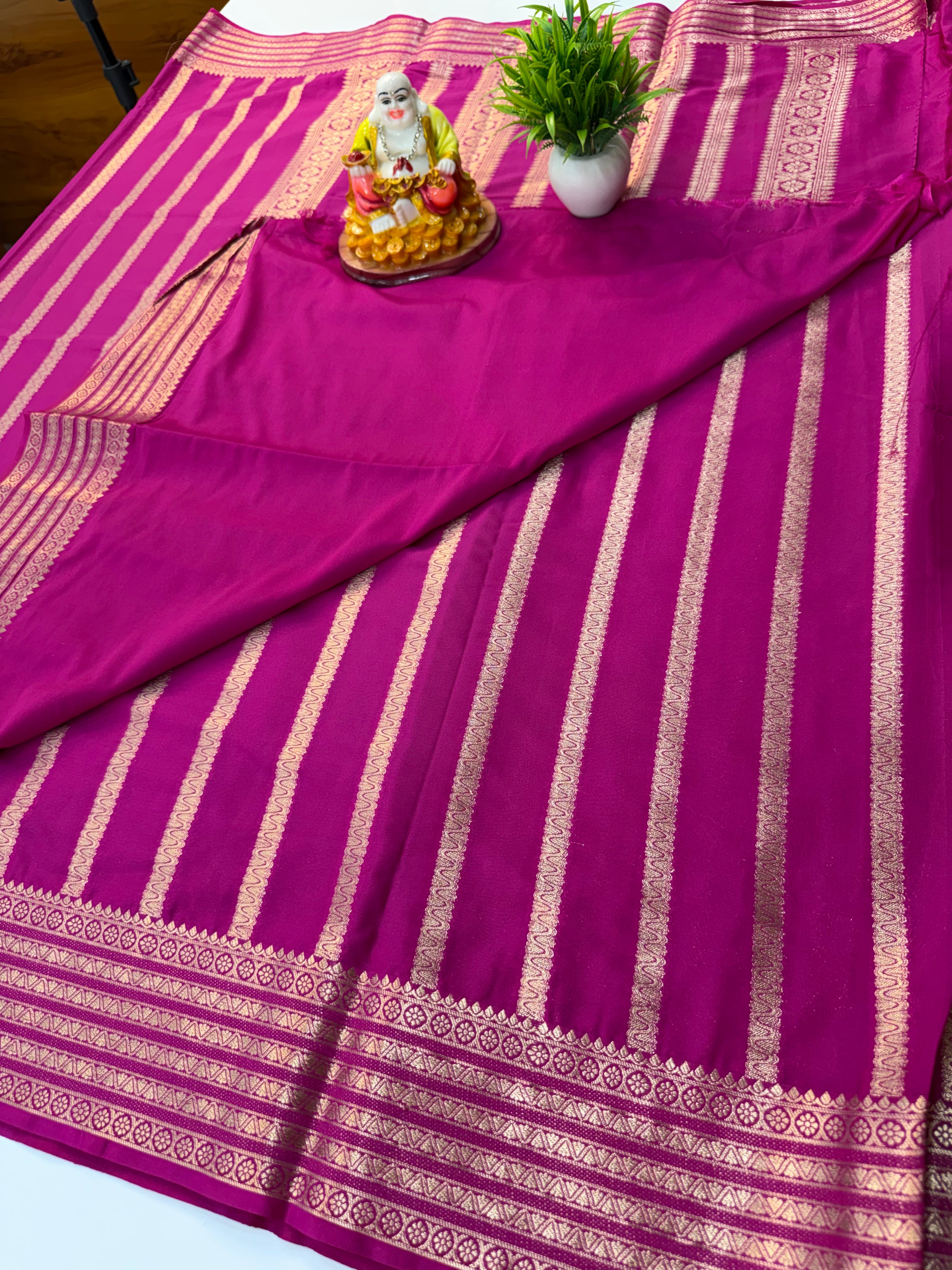 Mysore Crepe Silk Saree with Stripes