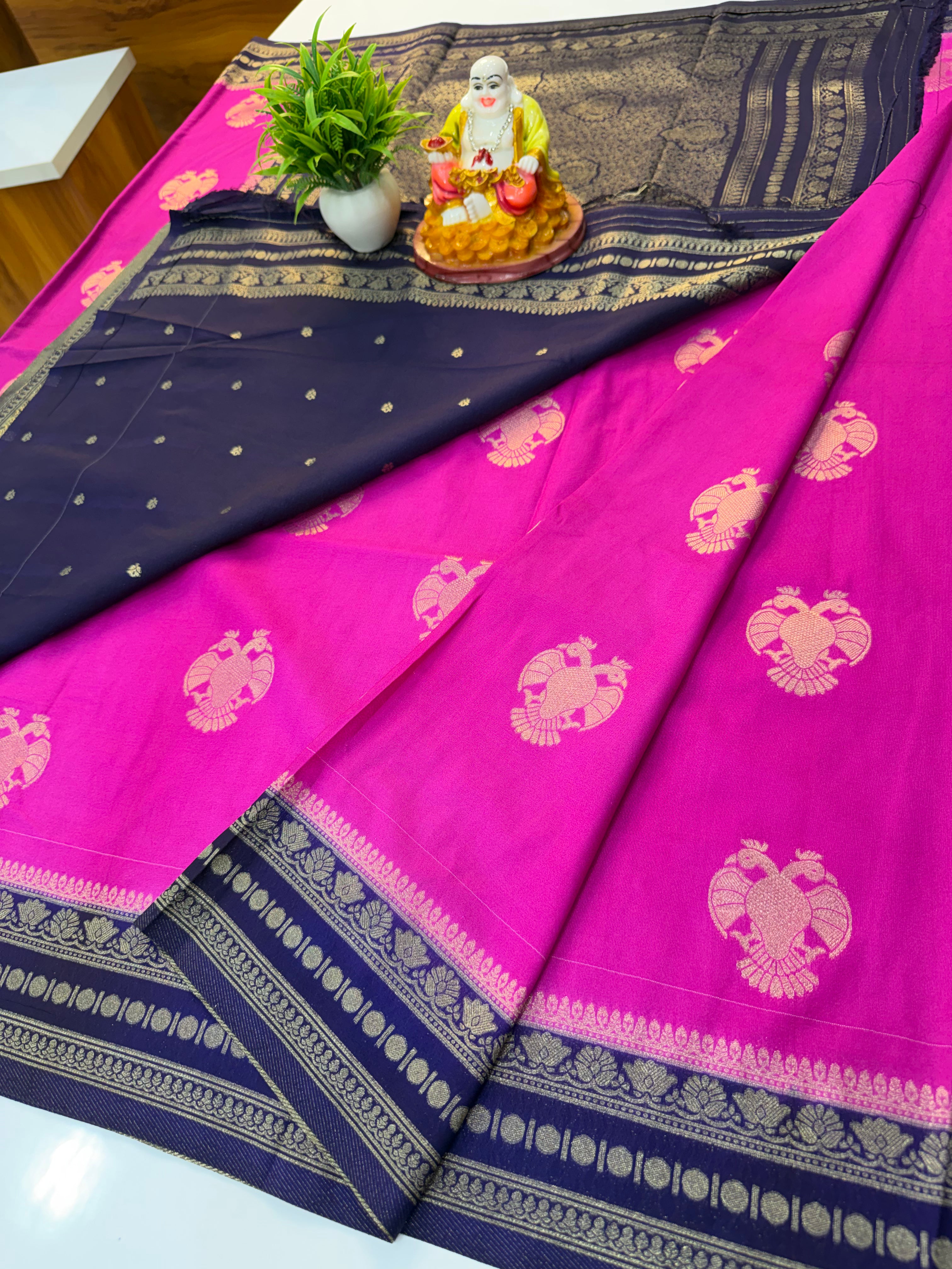 Premium Georgette Saree with Rich Pallu & Butta Blouse