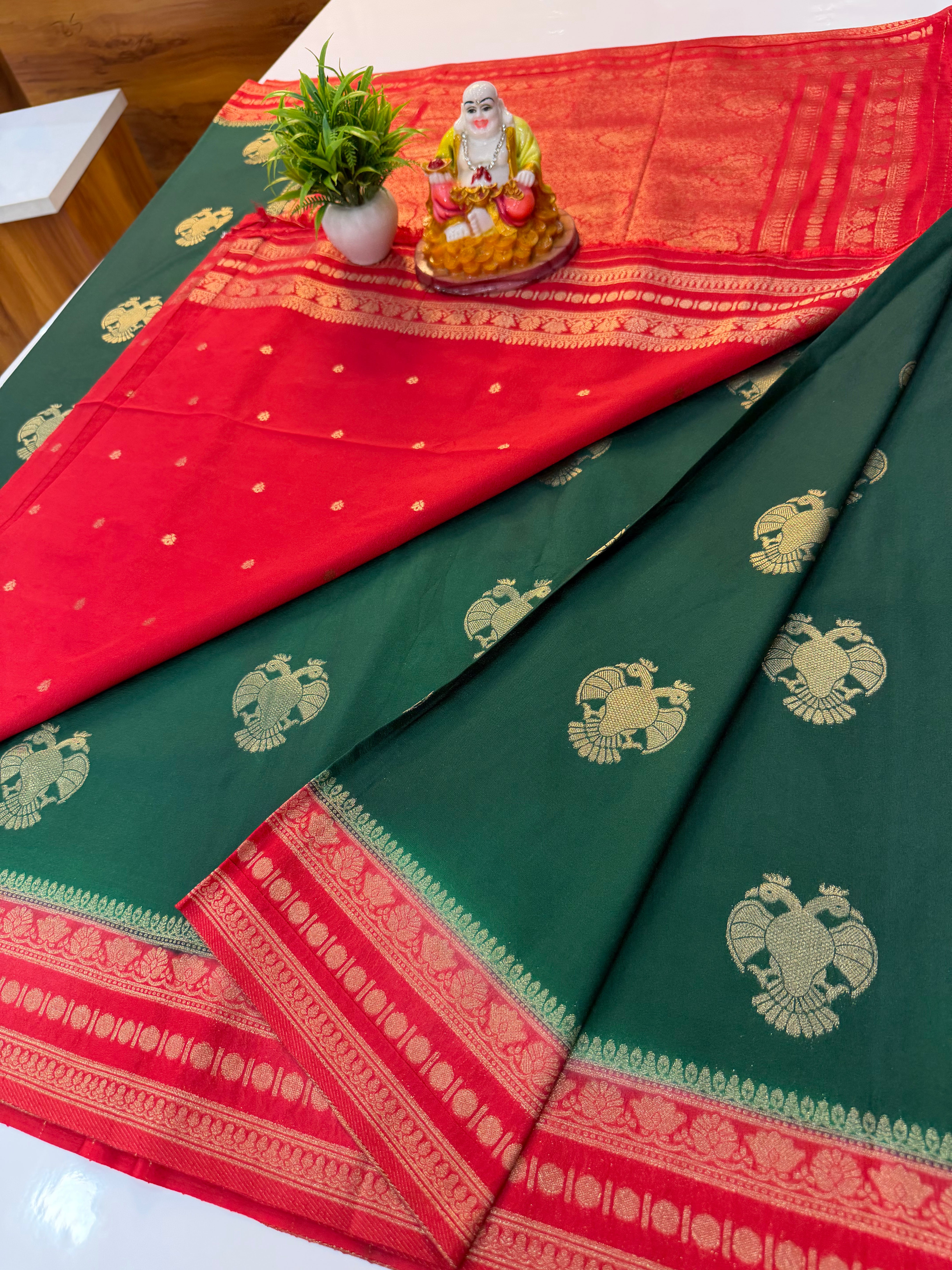 Premium Georgette Saree with Rich Pallu & Butta Blouse