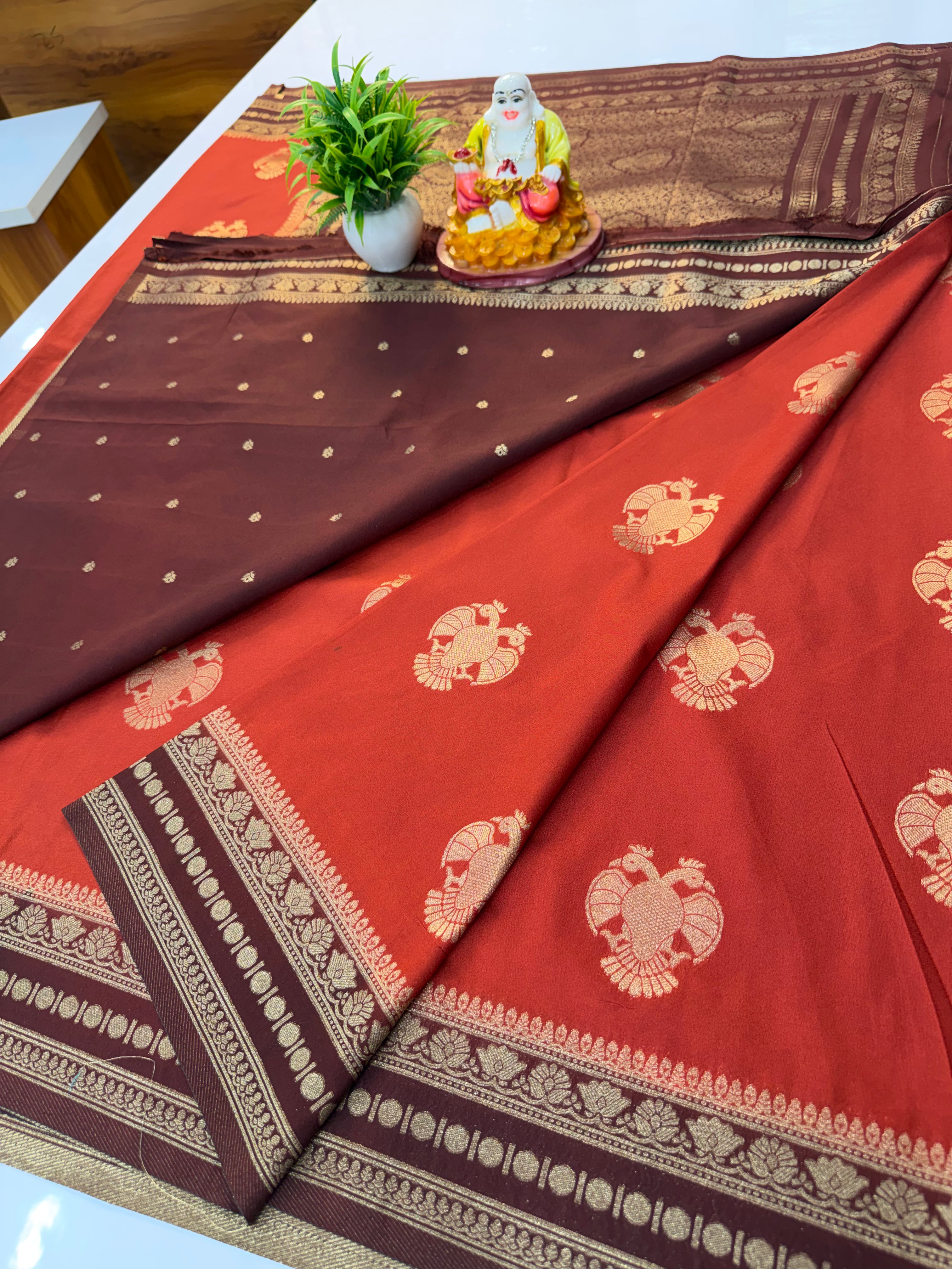 Premium Georgette Saree with Rich Pallu & Butta Blouse