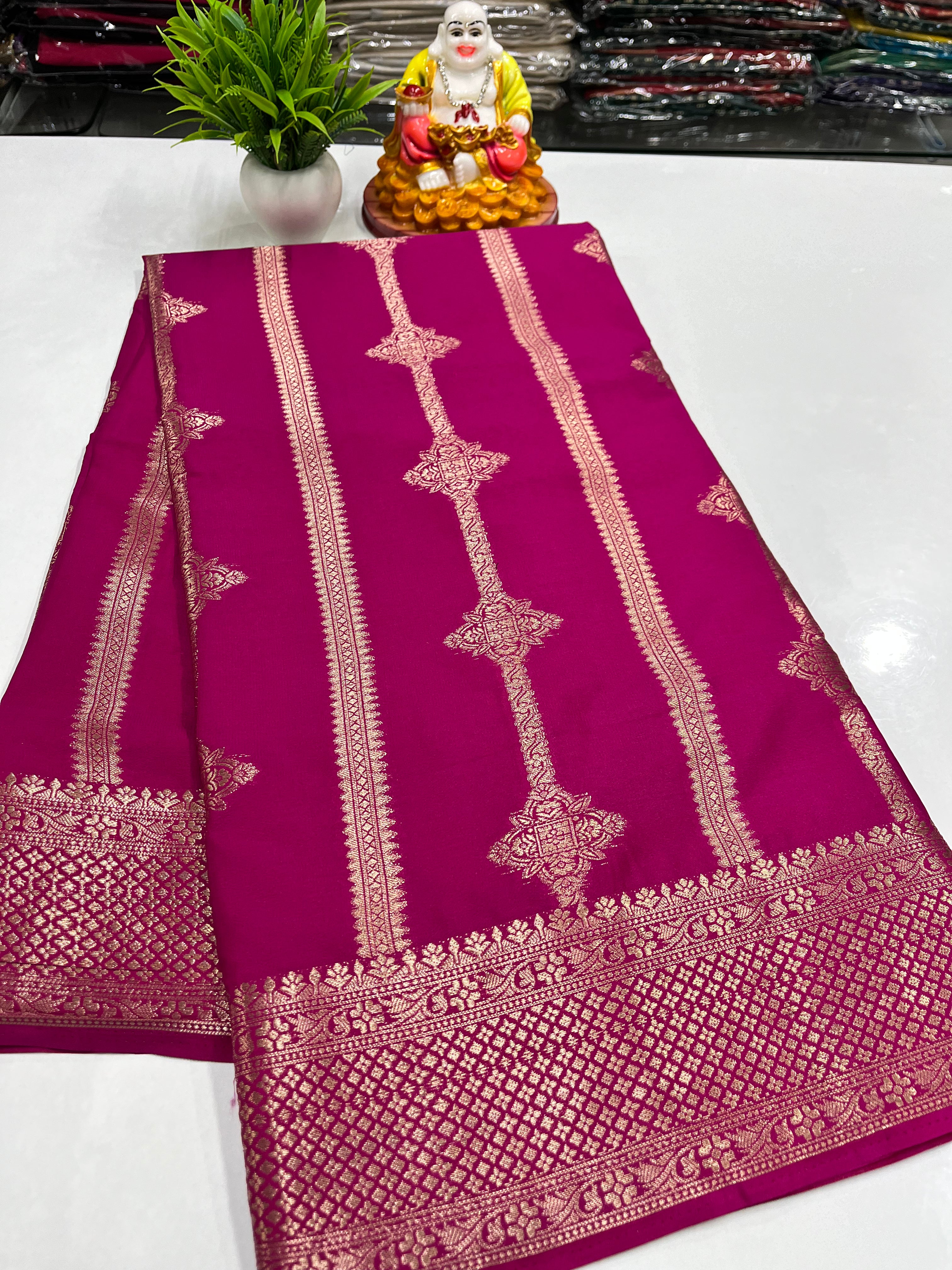 ✨ Semi Crepe Saree with Rich Pallu – By Padmavathi Silks and Sarees ✨