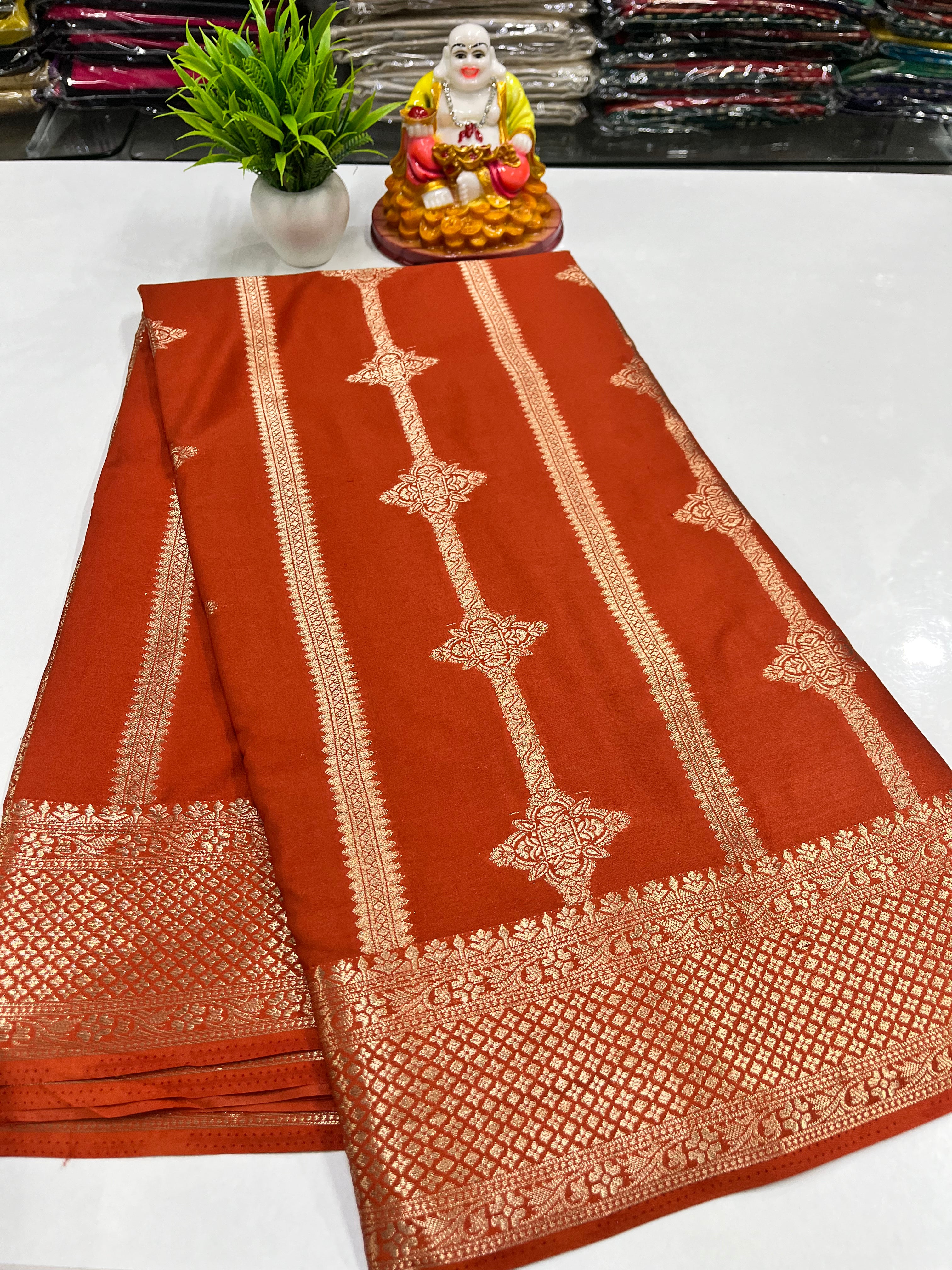 ✨ Semi Crepe Saree with Rich Pallu – By Padmavathi Silks and Sarees ✨