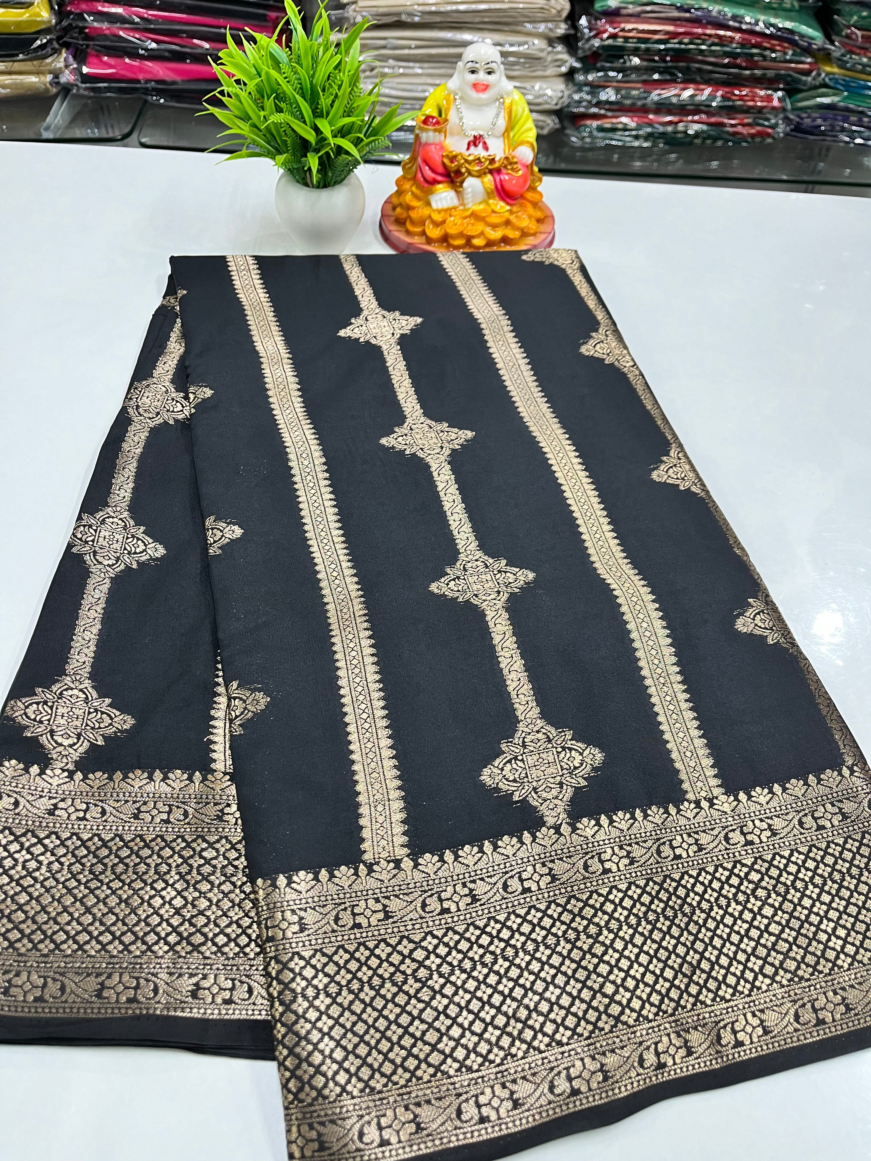 ✨ Semi Crepe Saree with Rich Pallu – By Padmavathi Silks and Sarees ✨