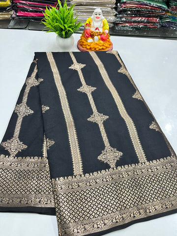 ✨ Semi Crepe Saree with Rich Pallu – By Padmavathi Silks and Sarees ✨