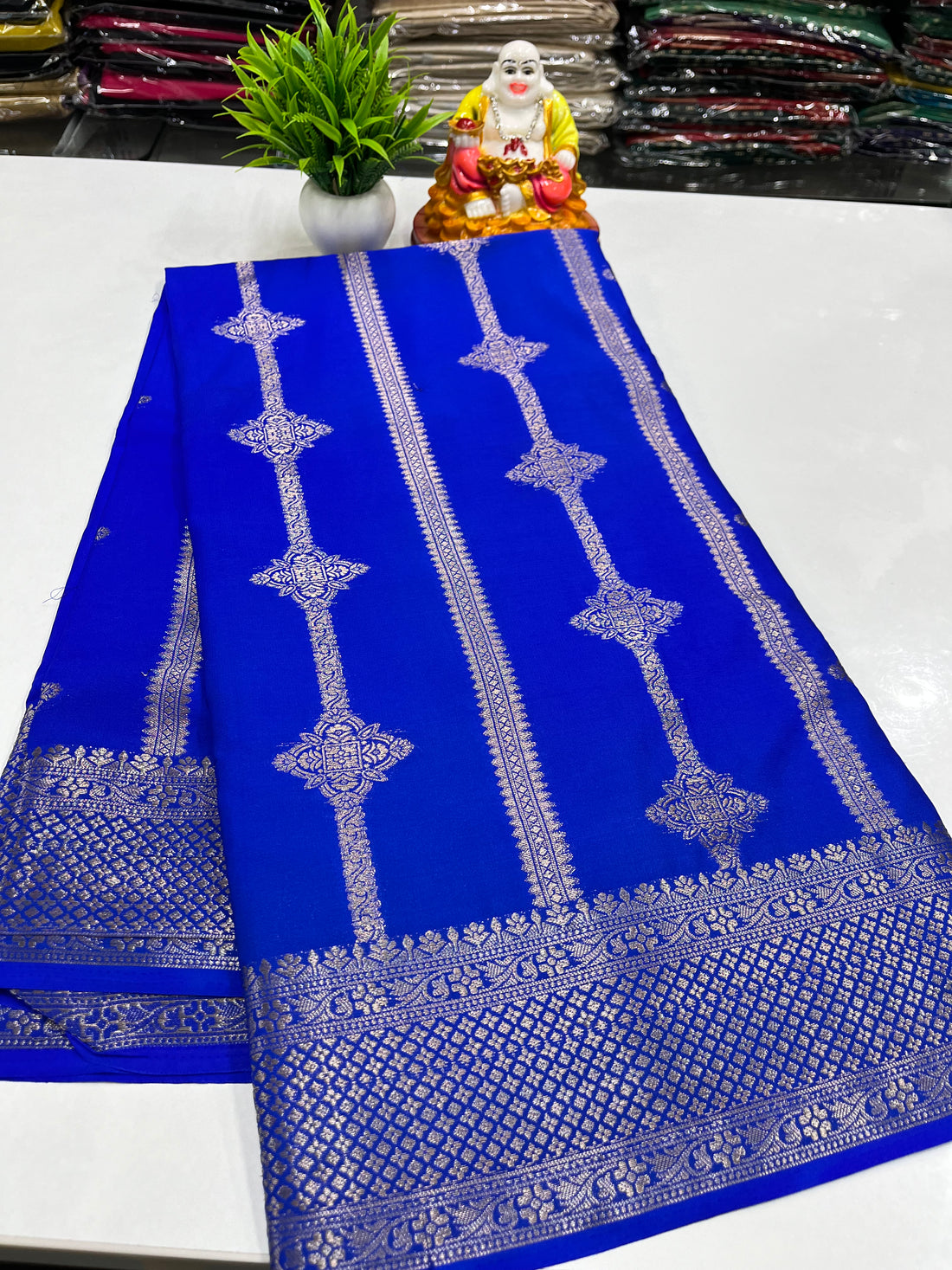 ✨ Semi Crepe Saree with Rich Pallu – By Padmavathi Silks and Sarees ✨