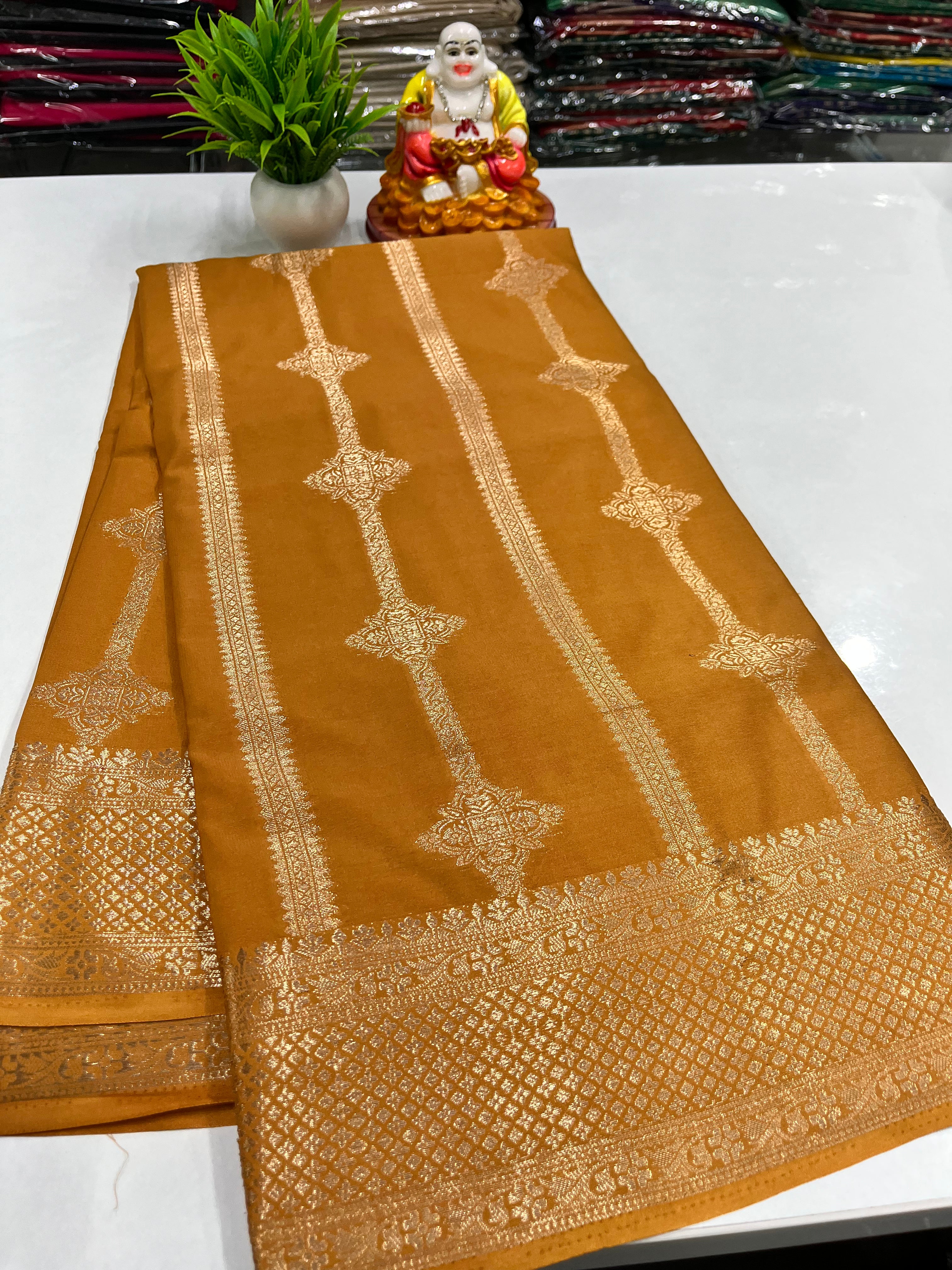 ✨ Semi Crepe Saree with Rich Pallu – By Padmavathi Silks and Sarees ✨