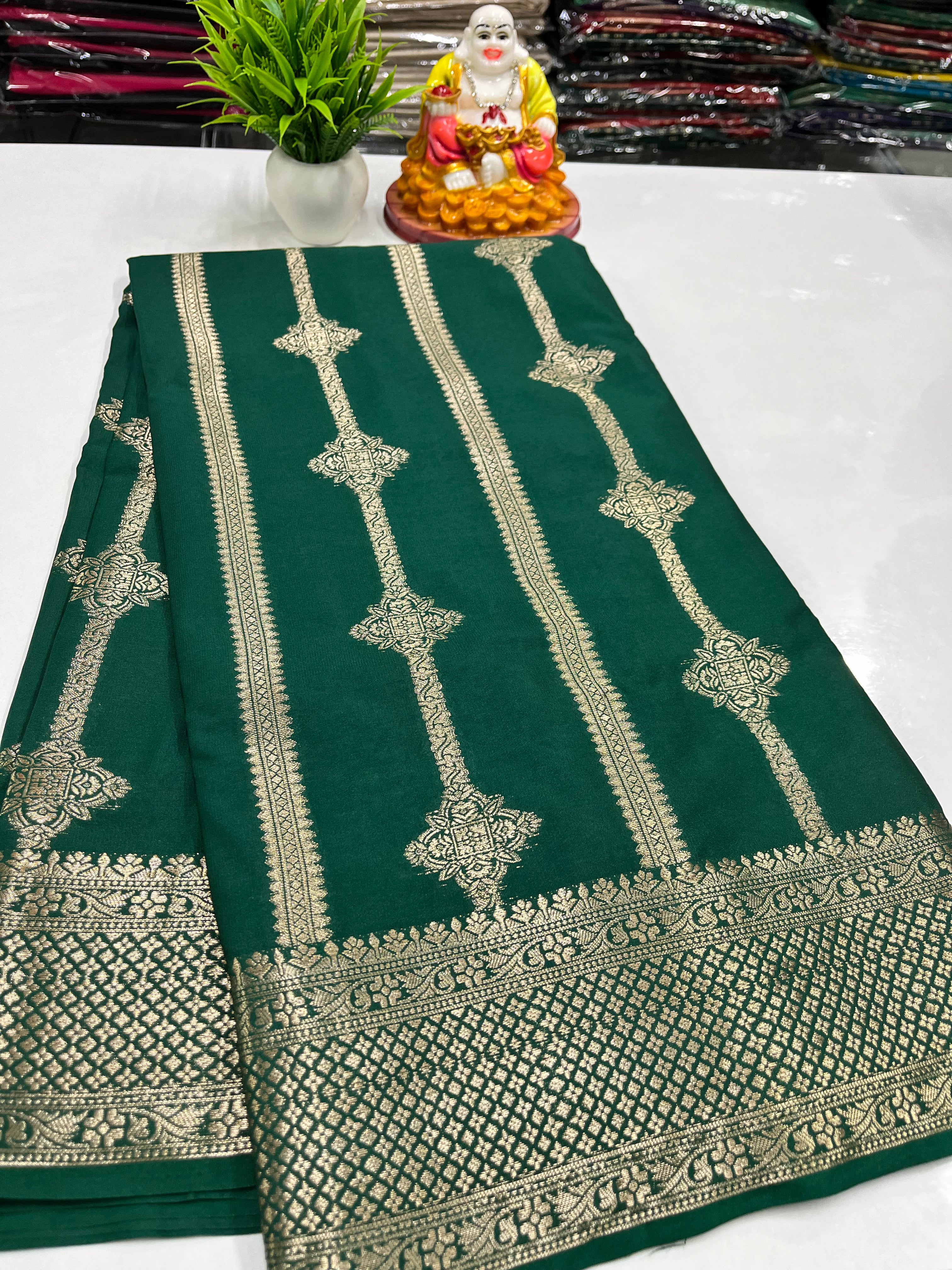 ✨ Semi Crepe Saree with Rich Pallu – By Padmavathi Silks and Sarees ✨