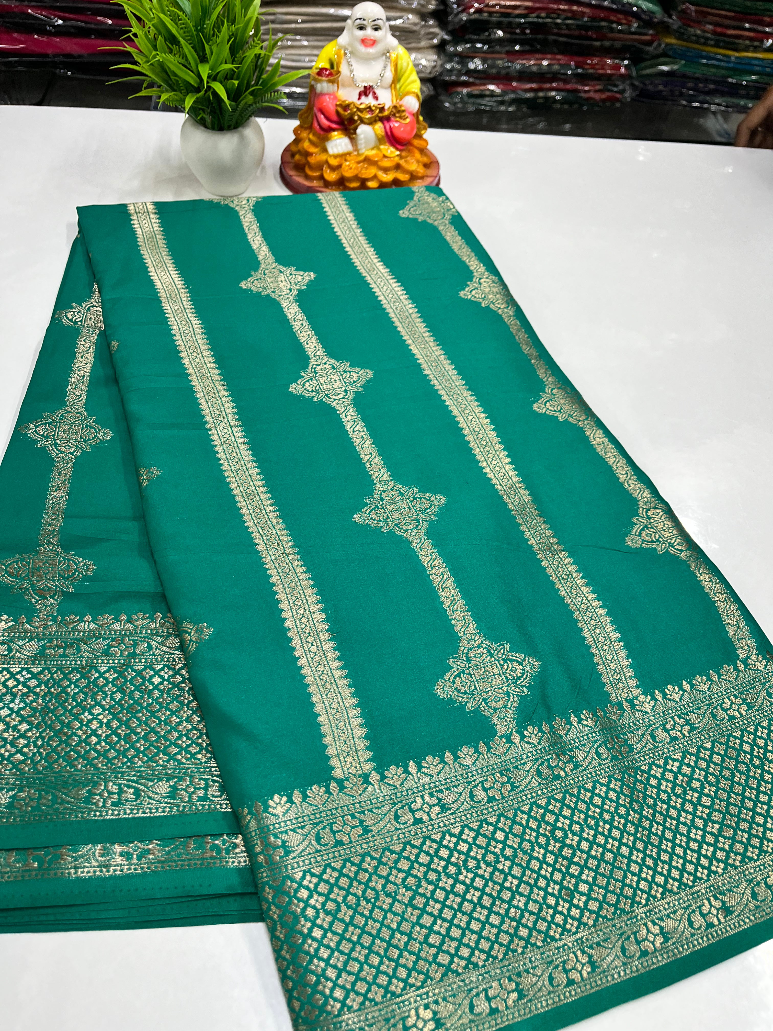 ✨ Semi Crepe Saree with Rich Pallu – By Padmavathi Silks and Sarees ✨