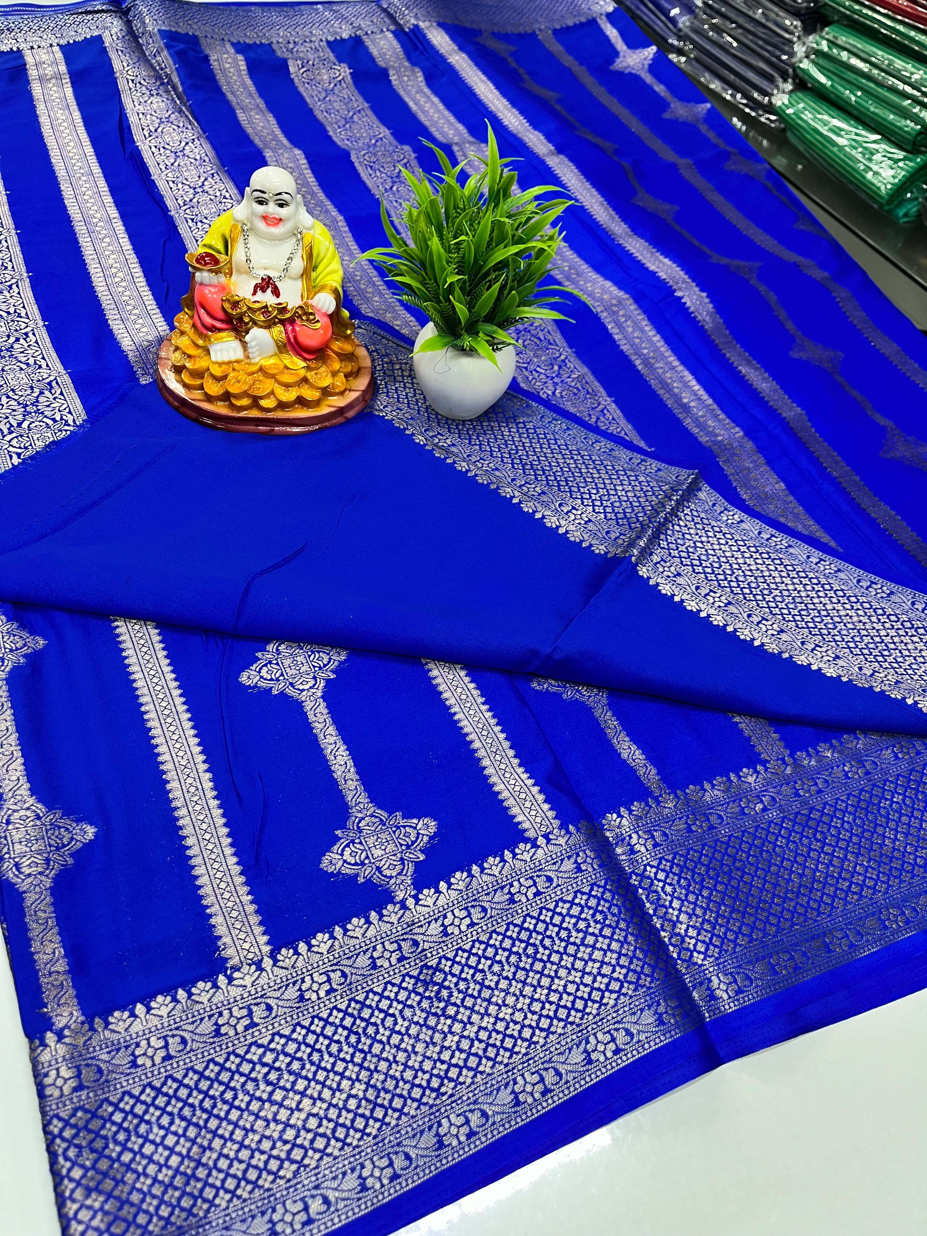 ✨ Semi Crepe Saree with Rich Pallu – By Padmavathi Silks and Sarees ✨