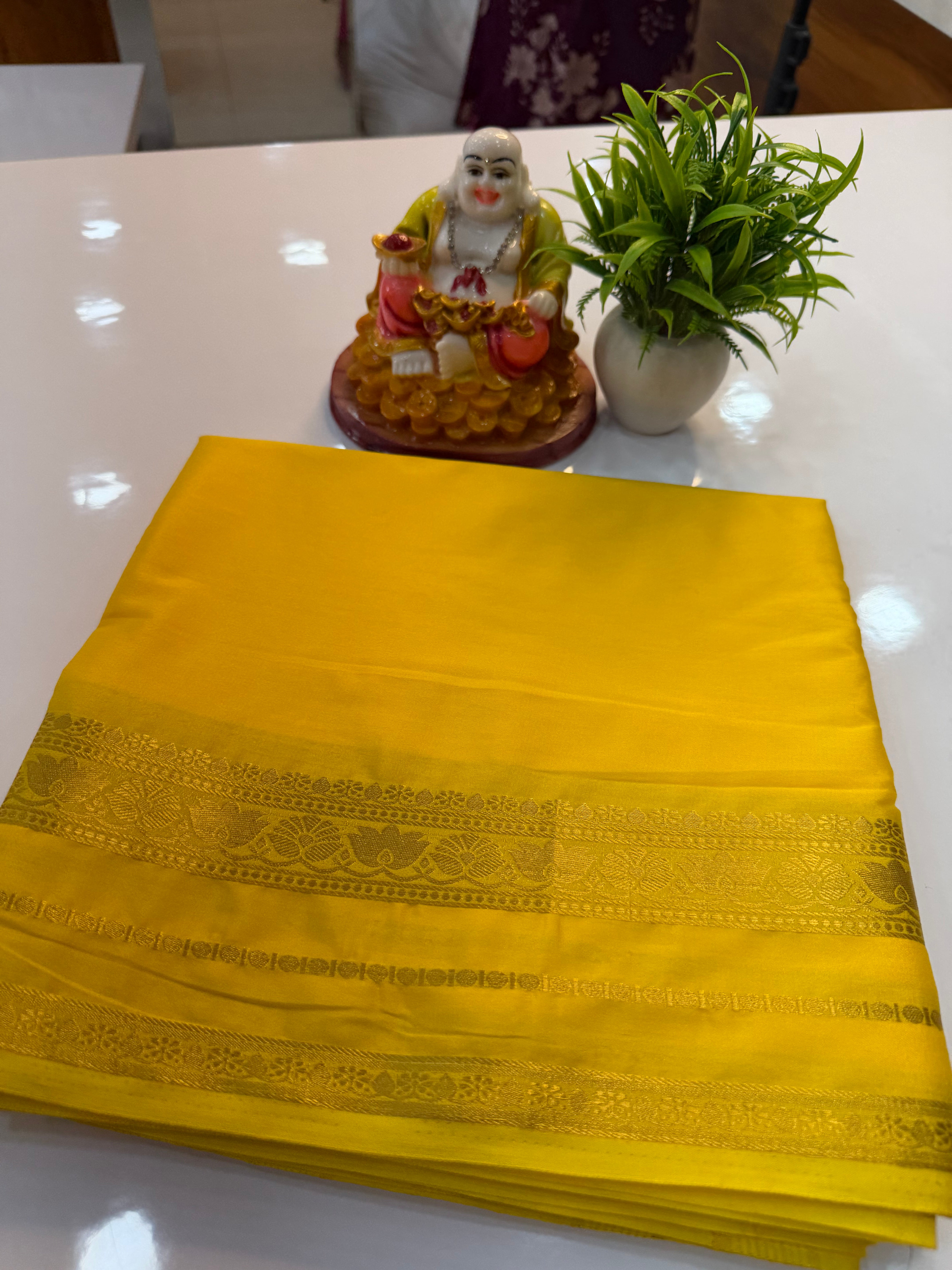 Beautiful Lotus Border Saree with Chit Pallu | Padmavathi Silks and Sarees