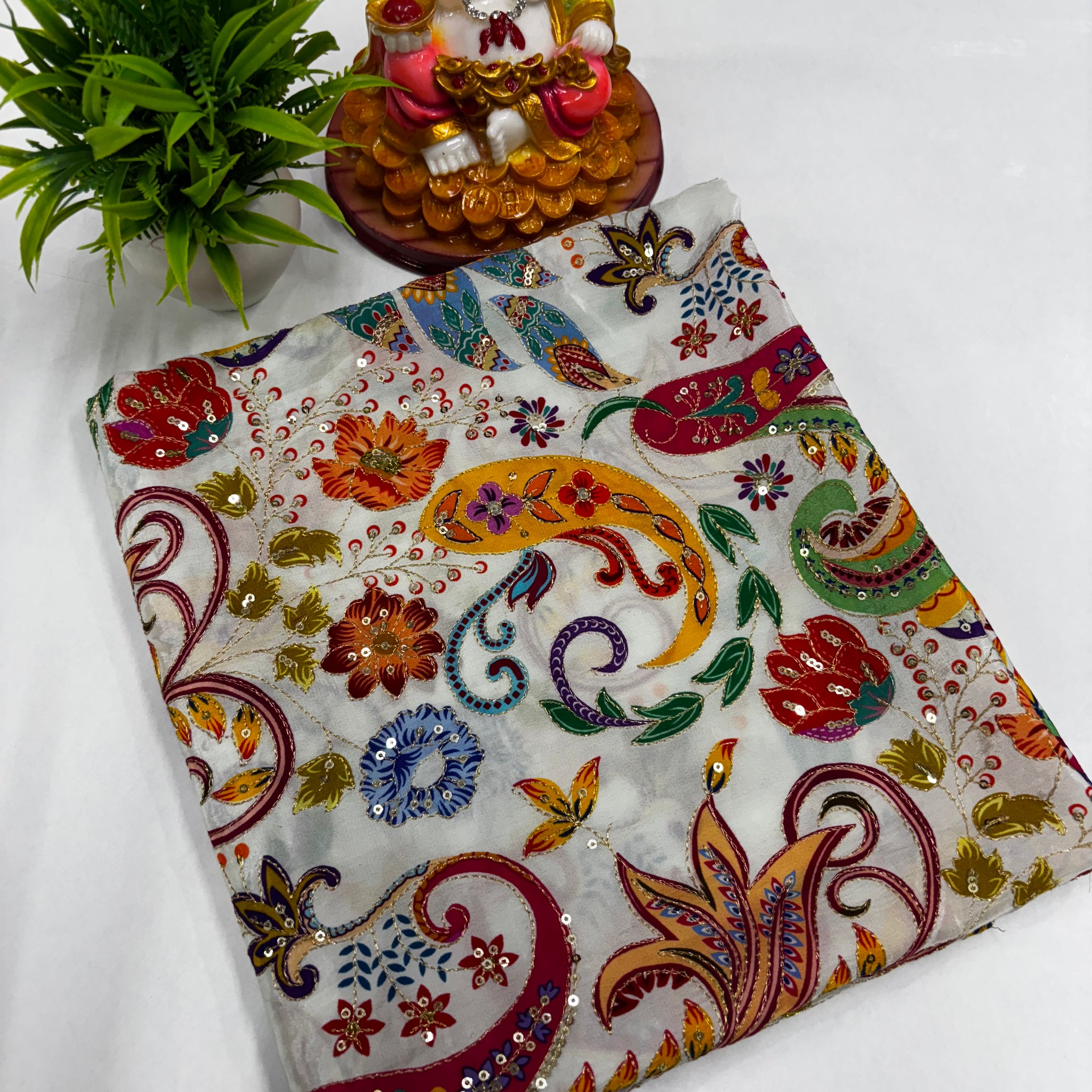 Premium Crepe Silk Blouse with Kalamkari Design – by Padmavathi Silks and Sarees