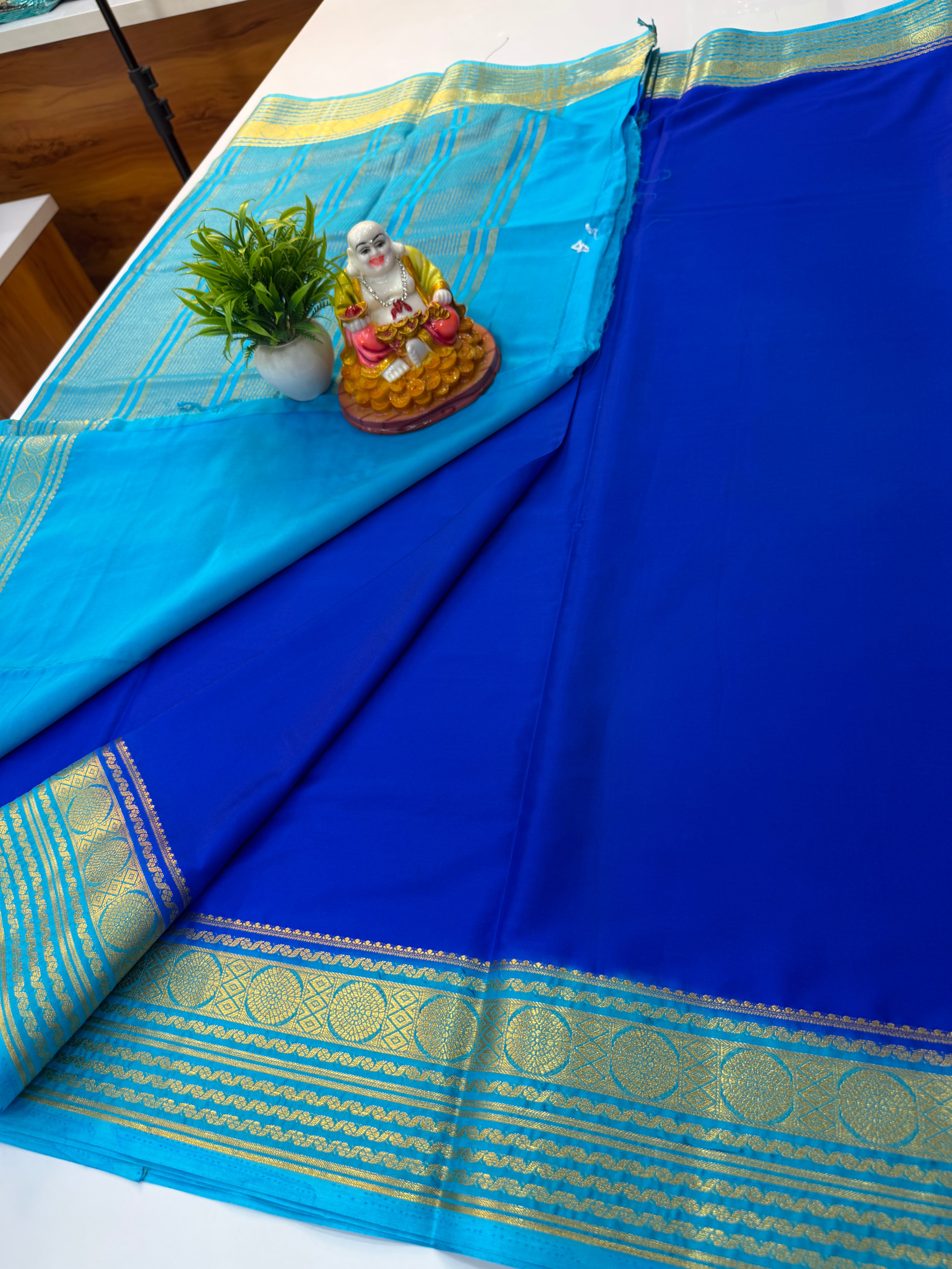 Premium Mysore Crepe Silk Saree with Beautiful Border | Padmavathi Silks and Sarees