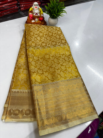 Beautiful Golden Tissue Saree