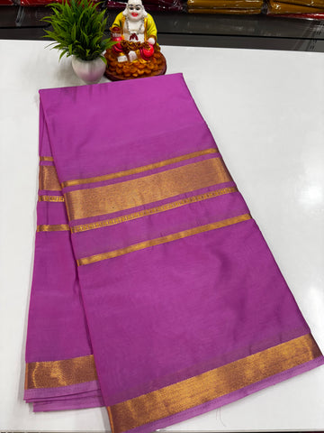 Beautiful Mysore Crepe Silk Saree with Golden Zari Weaving – From Padmavathi Silks & Sarees