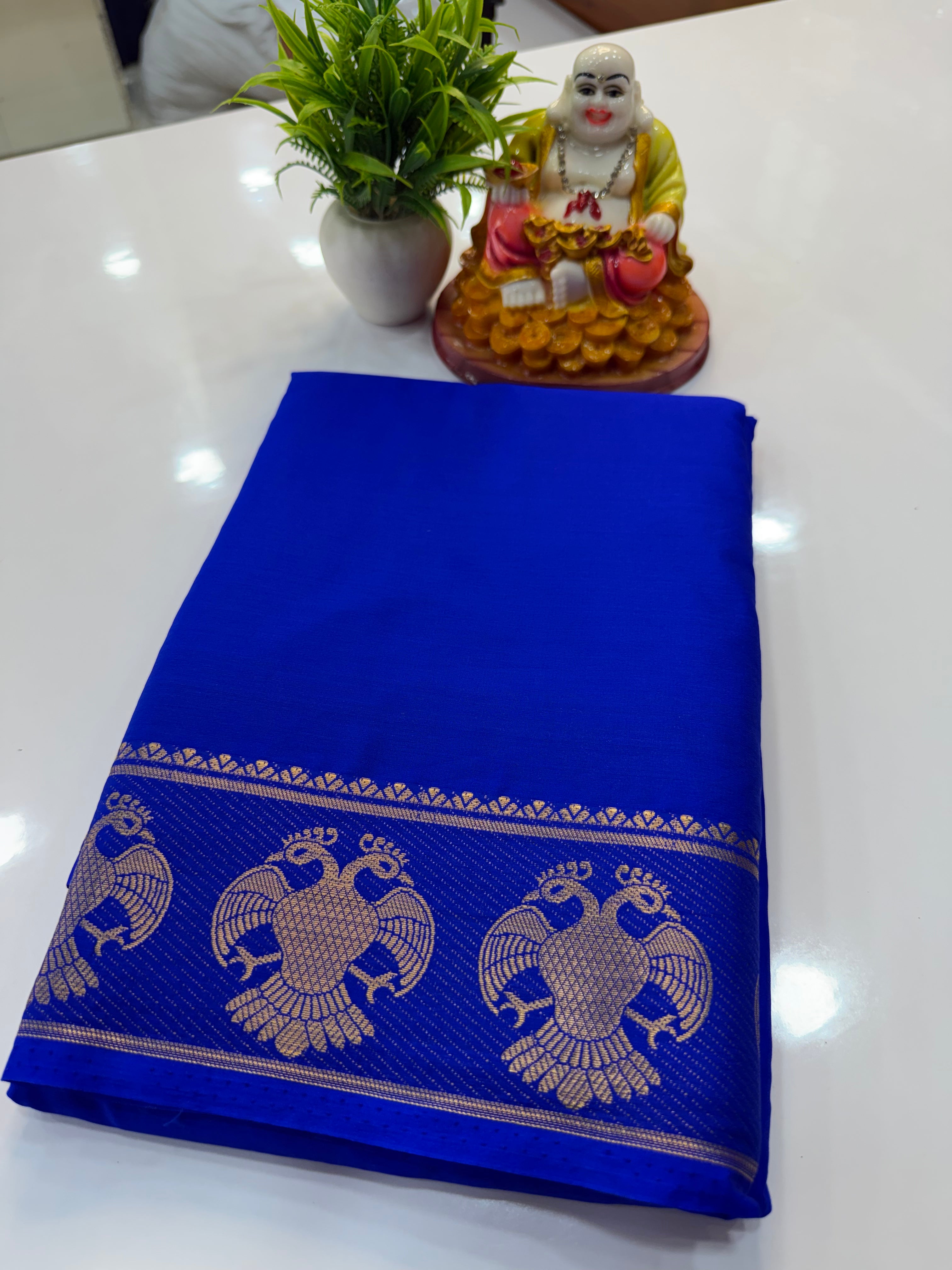 Premium Mysore Crepe Silk Saree with Chit Pallu – Timeless Elegance in Every Drape